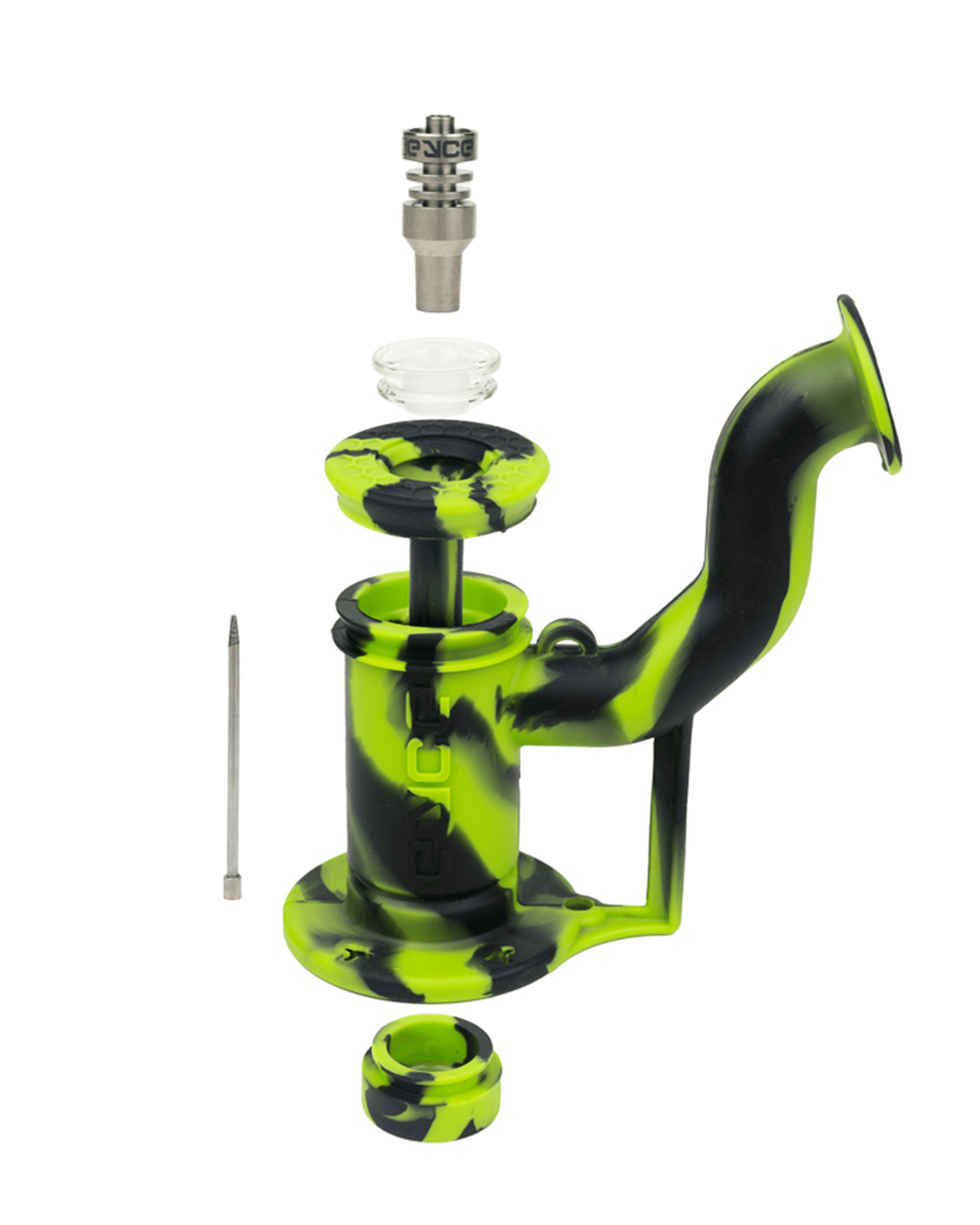 Eyce | 'Retail Display' Silicone Assorted Dab Rig II | 6in Tall - 10mm Banger - 9 Count - 10