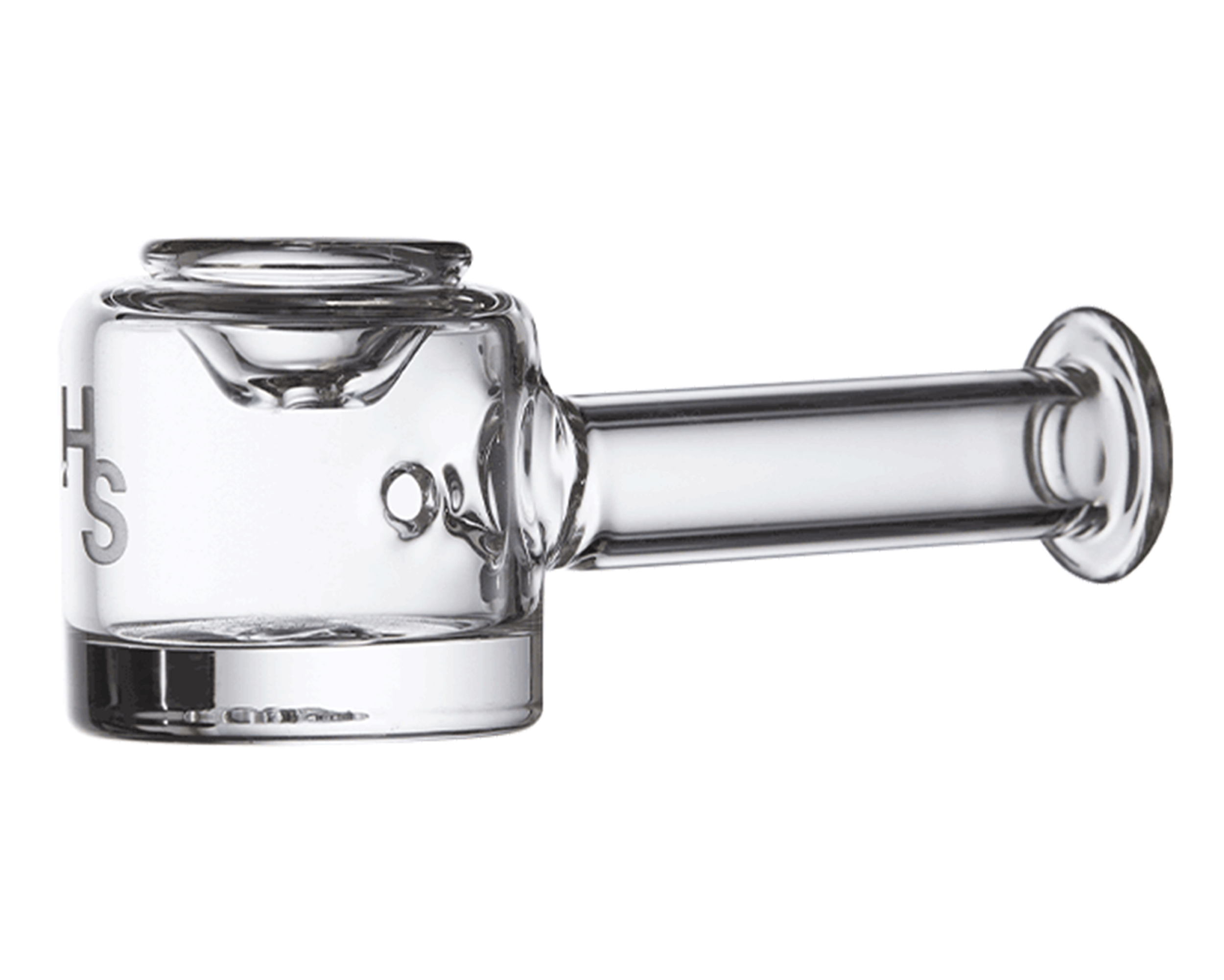 Higher Standards | Heavy Duty Wide Flat Spoon Hand Pipe w/ Thick Base | 5in Long - Glass - Clear - 2