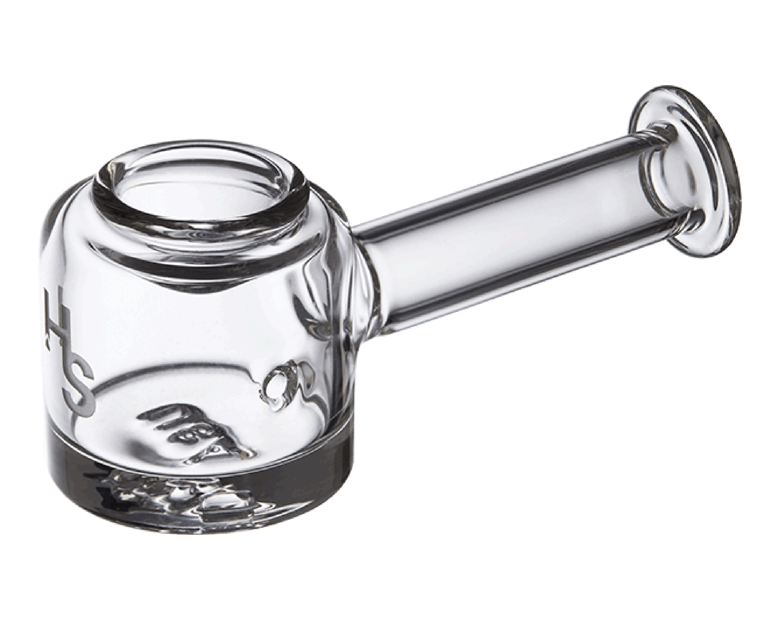 Higher Standards | Heavy Duty Wide Flat Spoon Hand Pipe w/ Thick Base | 5in Long - Glass - Clear - 5