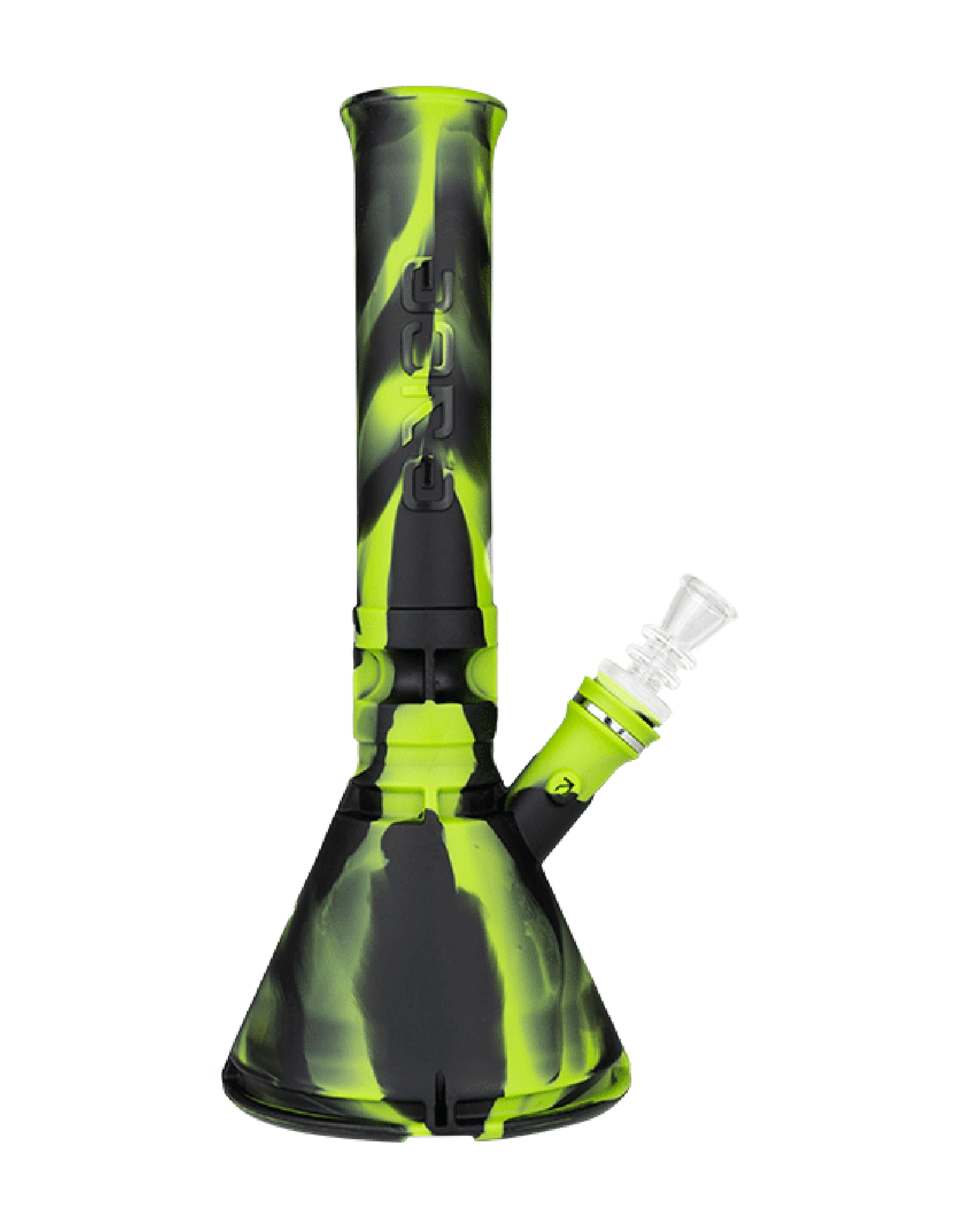 Eyce | Straight Neck Platinum-Cure Silicone Beaker Water Pipe | 12in Tall - 14mm Bowl - Assorted - 11