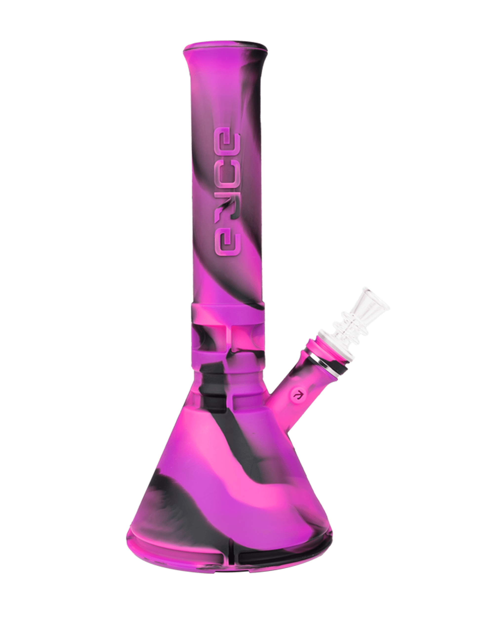 Eyce | Straight Neck Platinum-Cure Silicone Beaker Water Pipe | 12in Tall - 14mm Bowl - Assorted - 9