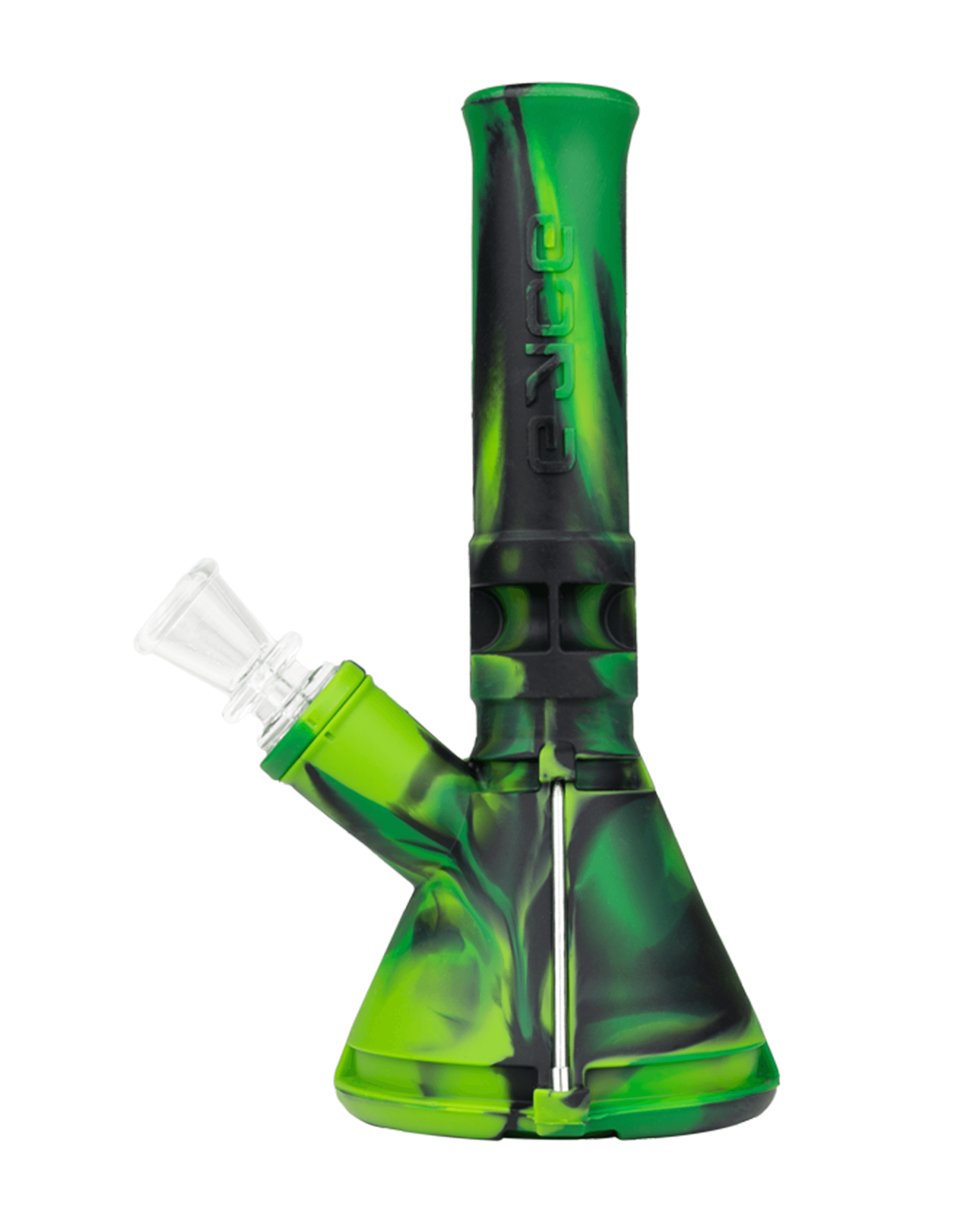 Eyce | Straight Neck Platinum-Cure Silicone Mini Beaker Water Pipe | 7in Tall - 14mm Bowl - Assorted - 12