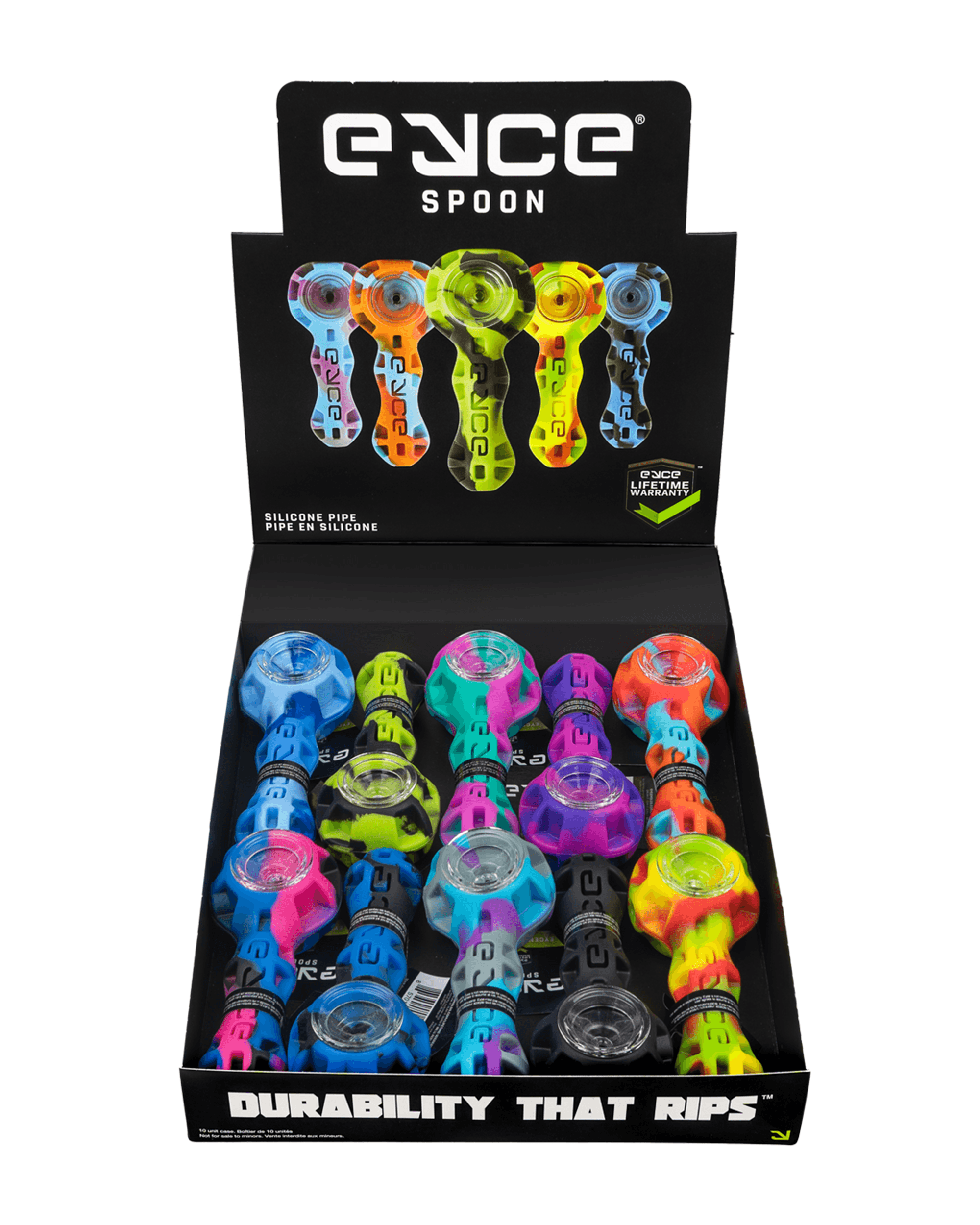 Eyce | 'Retail Display' Spoon Silicone Hand Pipes | 4in Long - Assorted - 10 Count - 3