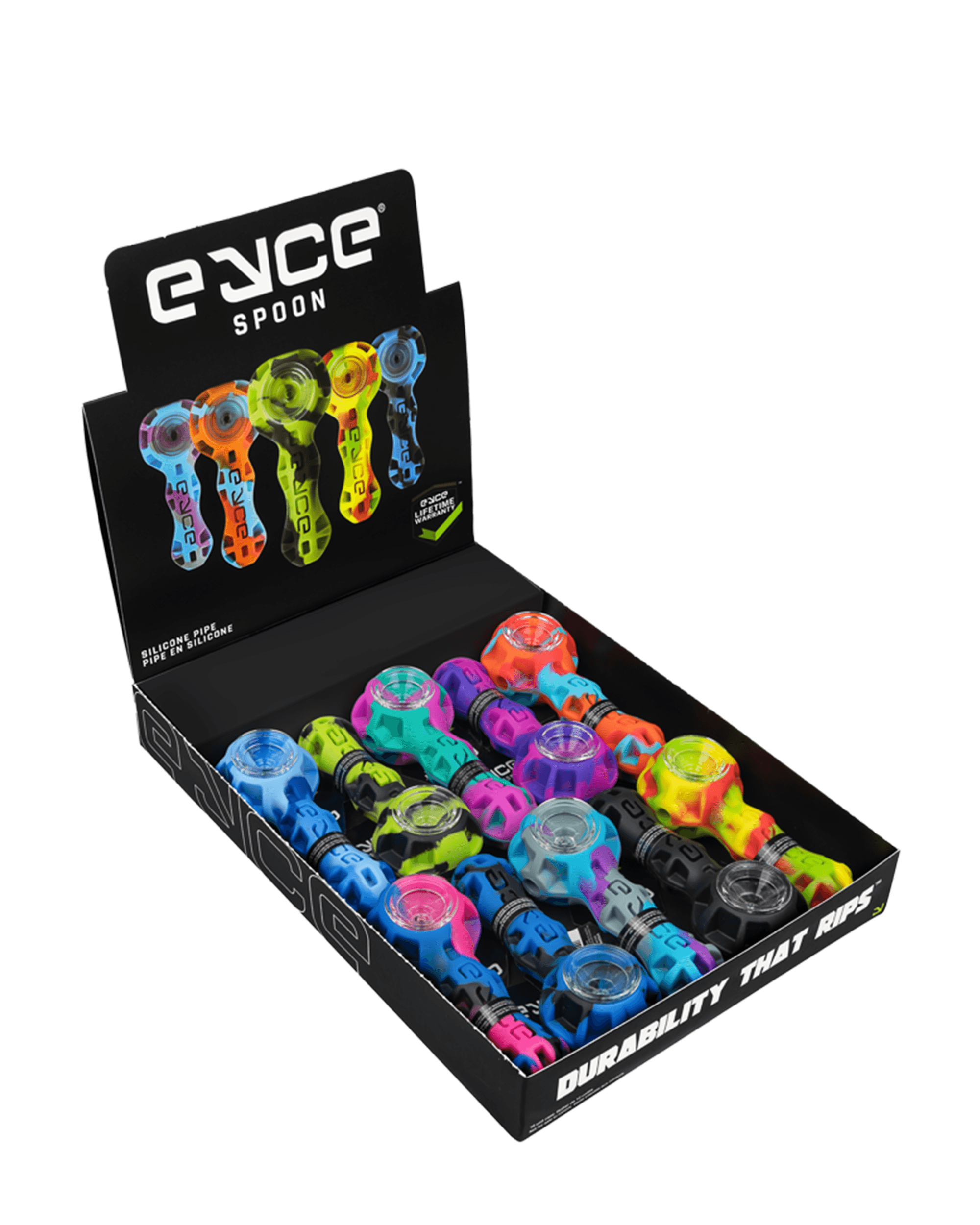Eyce | 'Retail Display' Spoon Silicone Hand Pipes | 4in Long - Assorted - 10 Count - 1