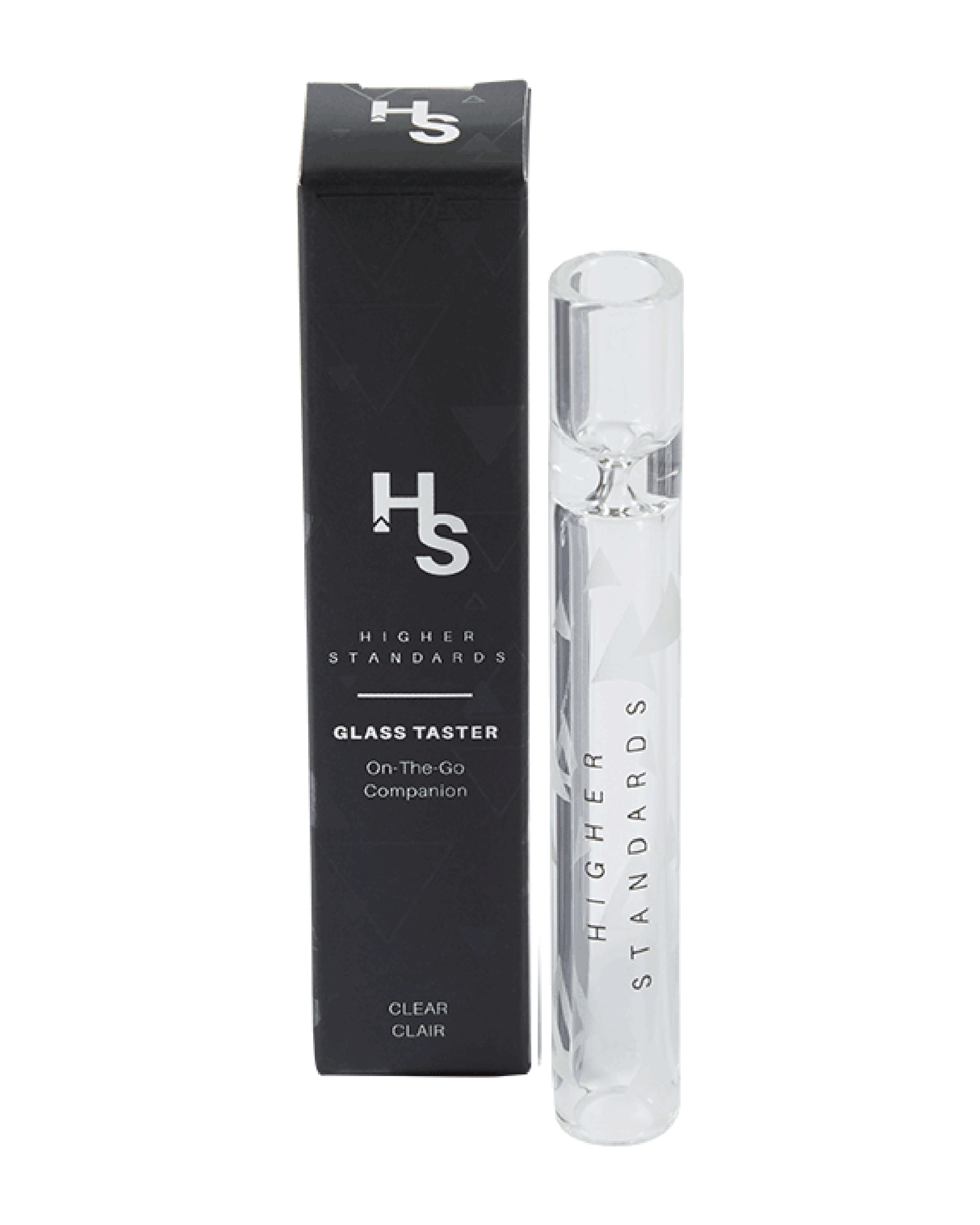 Higher Standards | Glass Taster Chillum Hand Pipe | 3.5in Long - Glass - Clear - 4