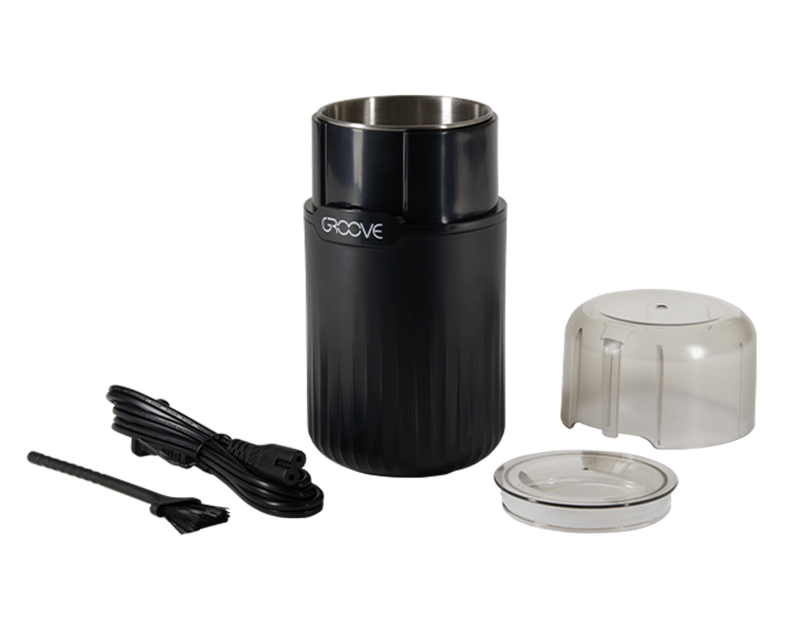 Groove | Ripster Stainless Steel Electric Grinder w/ See Through Window | 3 Piece - 70mm - Black - 5