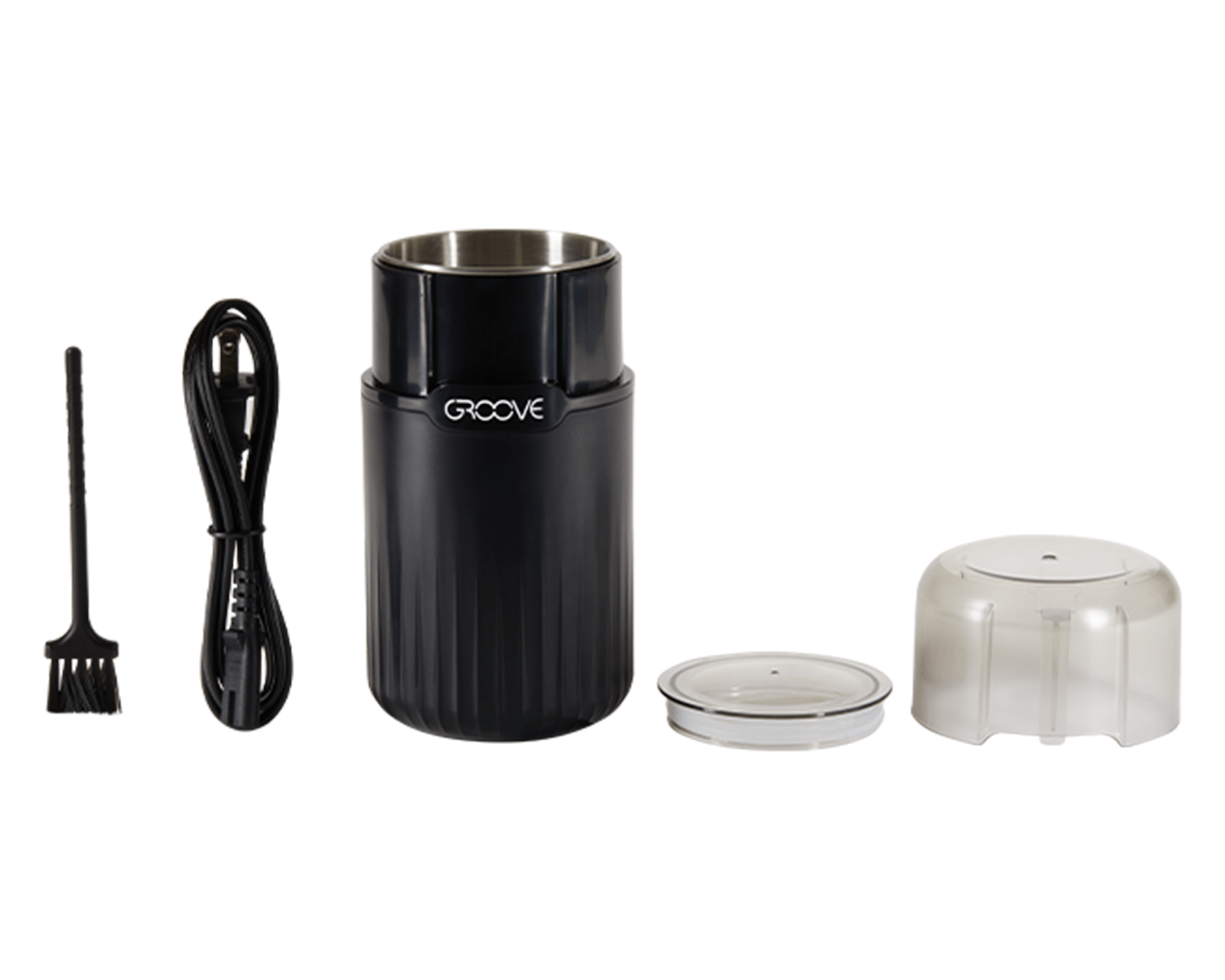Groove | Ripster Stainless Steel Electric Grinder w/ See Through Window | 3 Piece - 70mm - Black - 6