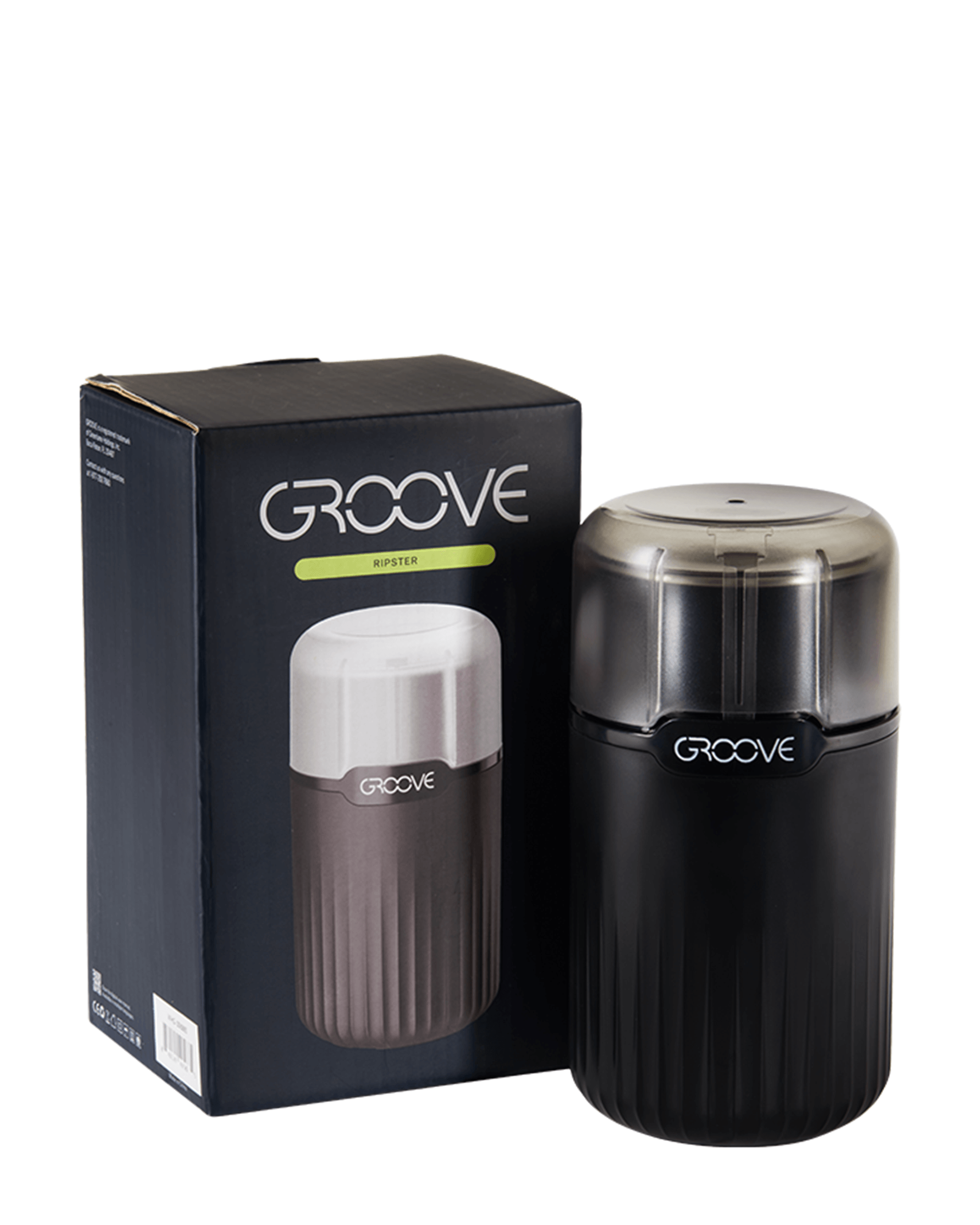 Groove | Ripster Stainless Steel Electric Grinder w/ See Through Window | 3 Piece - 70mm - Black - 7