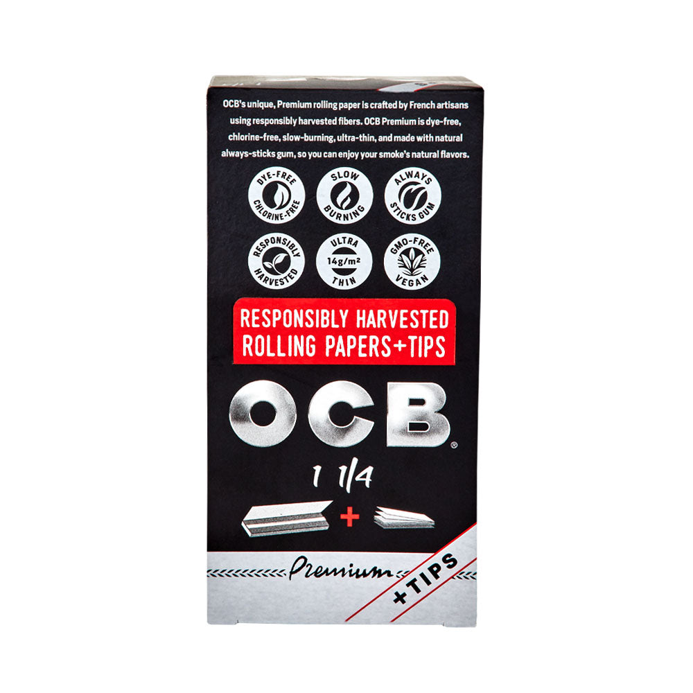 OCB | 'Retail Display' 1 1/4 Size Rolling Papers + Filter Tips | 76mm - Premium - 24 Count - 2