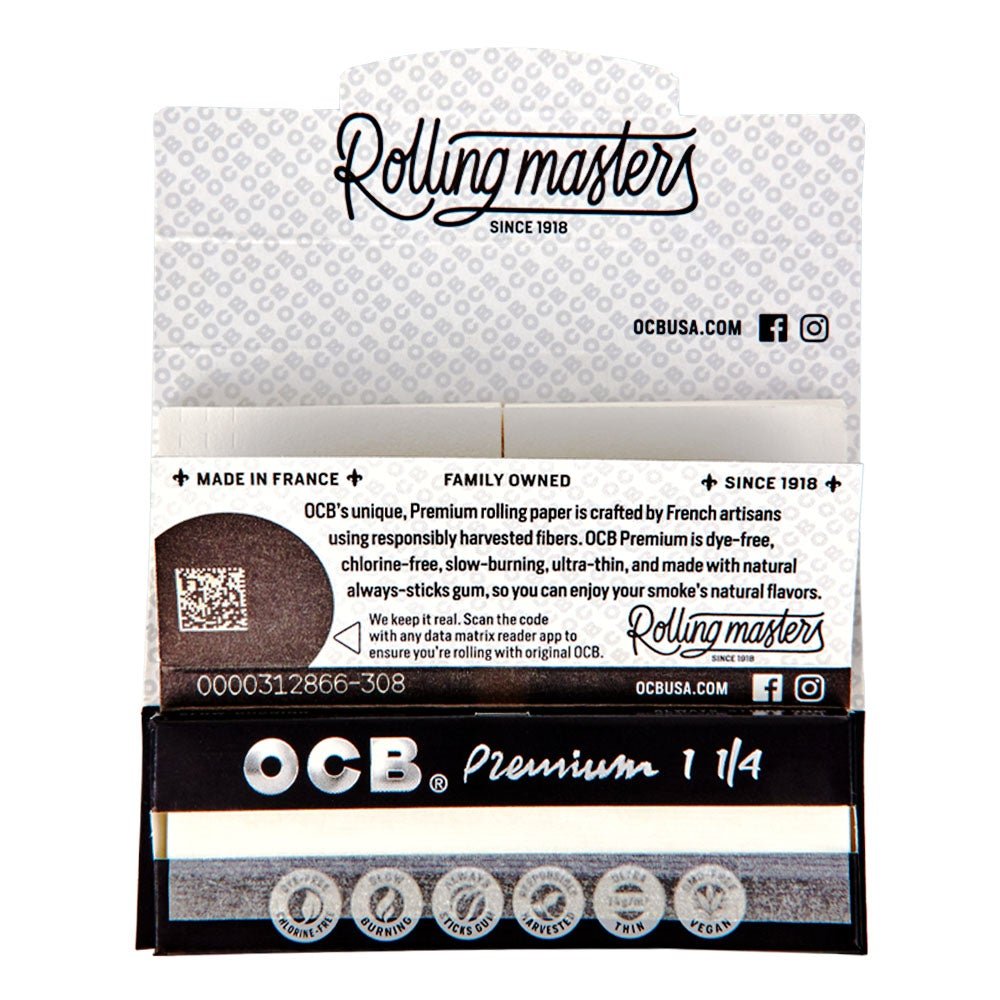 OCB | 'Retail Display' 1 1/4 Size Rolling Papers + Filter Tips | 76mm - Premium - 24 Count - 5