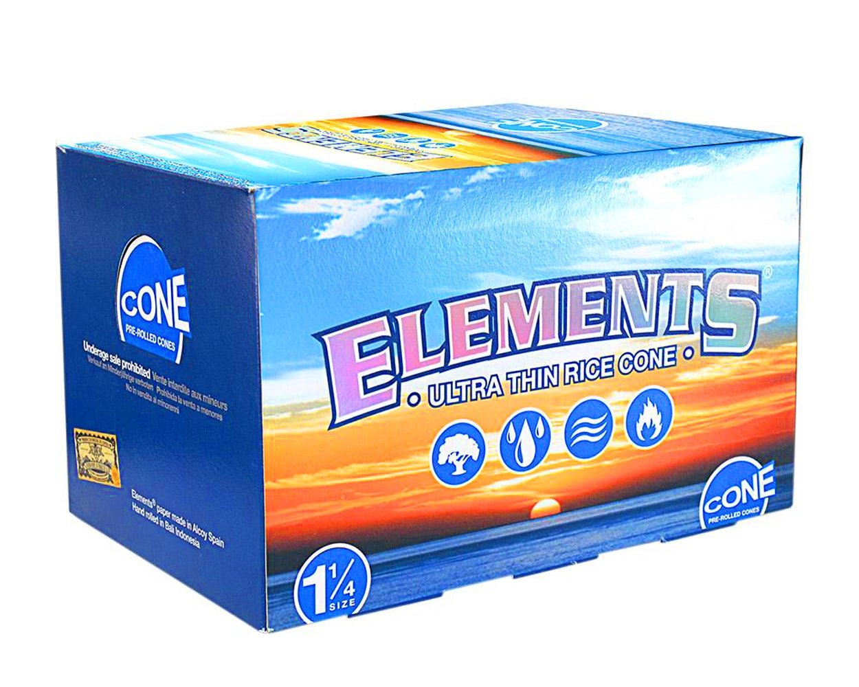 ELEMENTS | 'Retail Display' Ultra Thin Pre-Rolled Rice Cones | 84mm - Rice Paper - 180 Count - 2