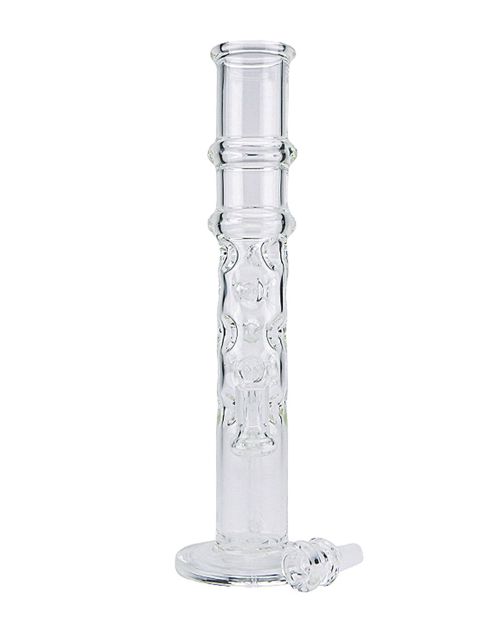 12.5" Clear Straight Ring with Indent Water Pipe 14mm - 2