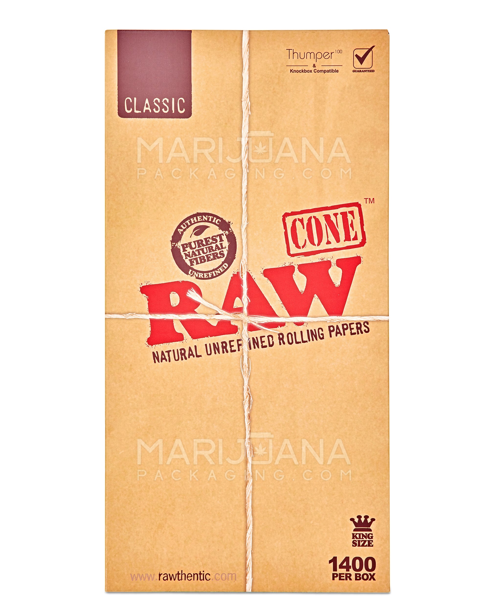 RAW Classic King Size Pre-Rolled Cones Unbleached Paper