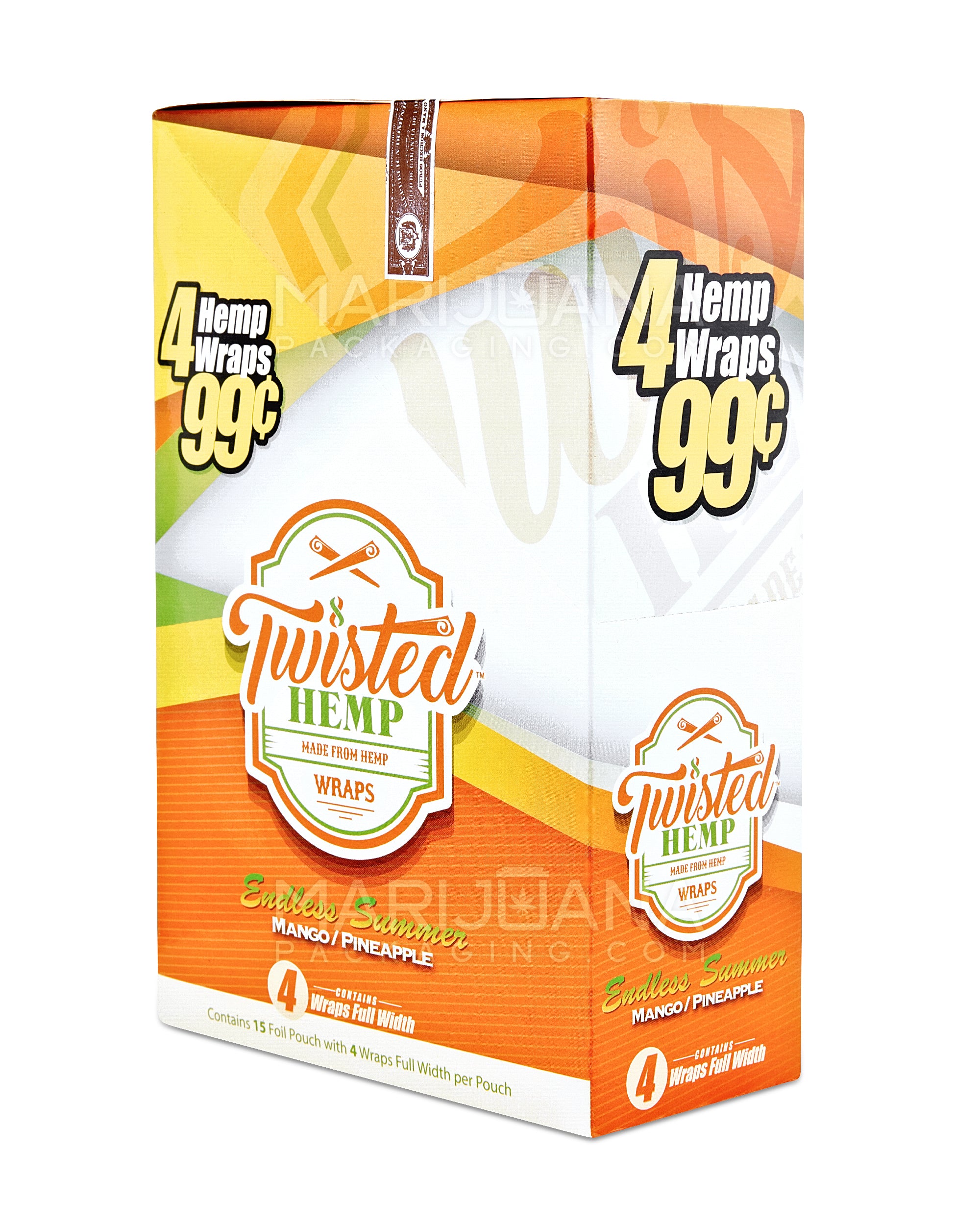 TWISTED HEMP | 'Retail Display' Blunt Wraps | 100mm - Endless Summer - 15 Count - 2