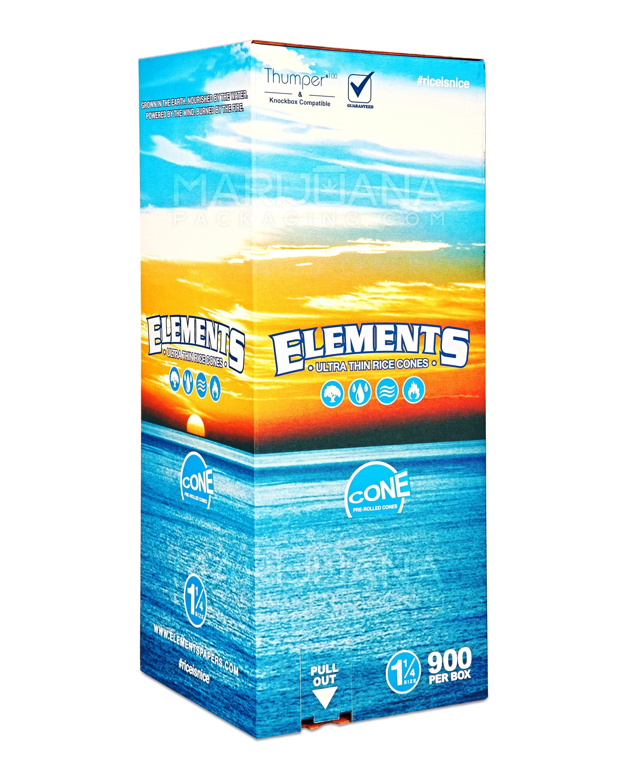 ELEMENTS | Ultra Thin 1 1/4 Size Pre-Rolled Rice Cones | 84mm - Rice Paper - 900 Count - 1
