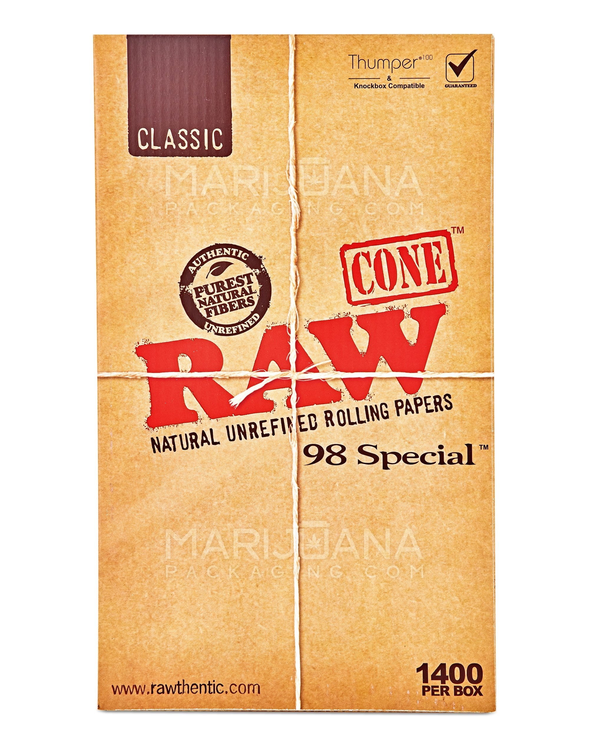 RAW | Classic 98 Special Pre-Rolled Cones | 98mm - Hemp Paper - 1400 Count - 4