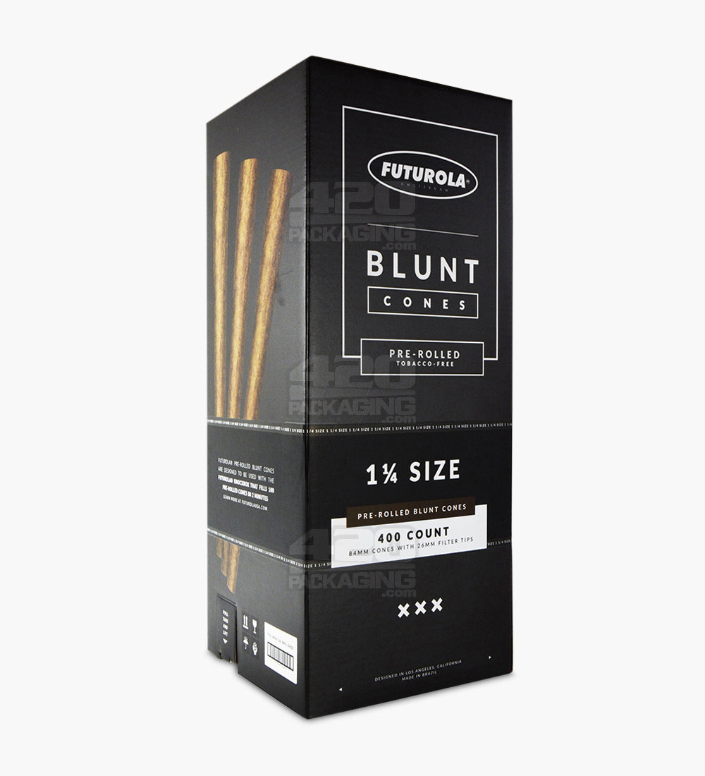 Futurola 84mm 1 1/4 Size Pre Rolled Blunt Paper Cones 400/Box - 1