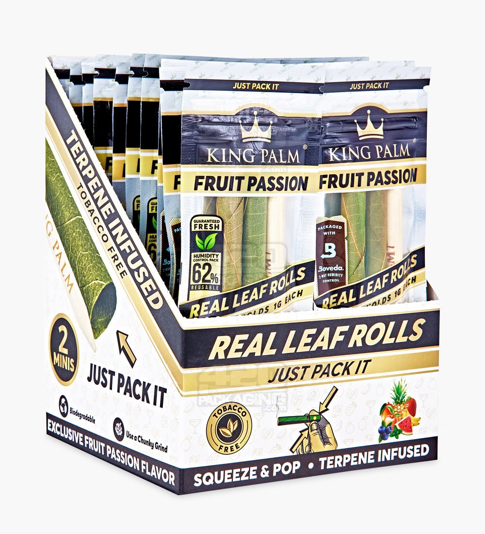 King Palm Fruit Passion Natural Leaf Mini Rolls Blunt Wraps Fruit Passion 20/Box - 2