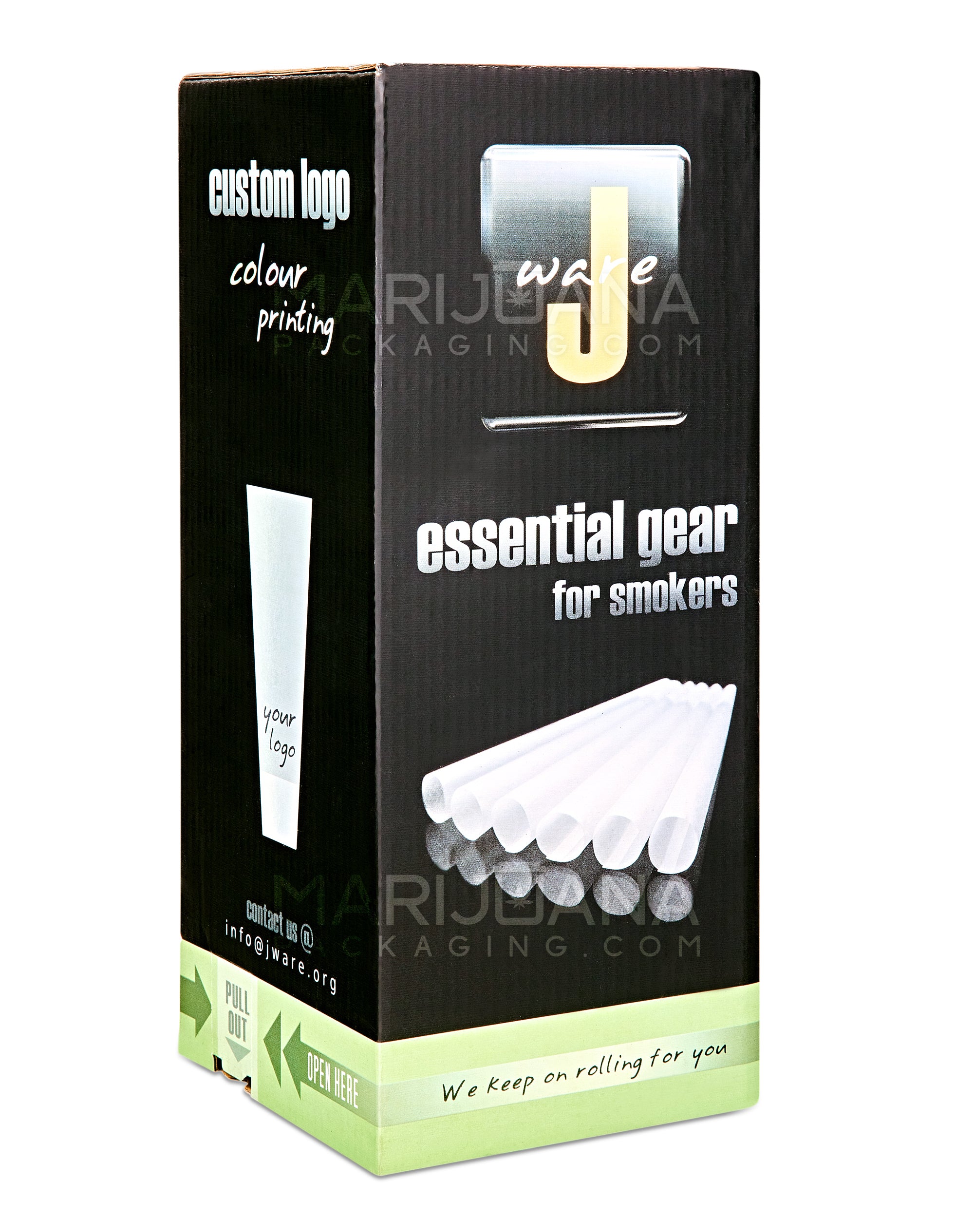 JWARE | King Size Pre-Rolled Cones | 109mm - White Paper - 1000 Count - 1