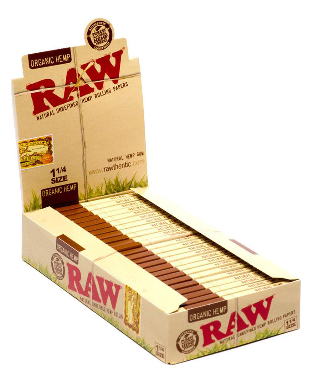 RAW | 'Retail Display' 1 1/4 Size Rolling Papers | 83mm - Organic Hemp - 24 Count - 1