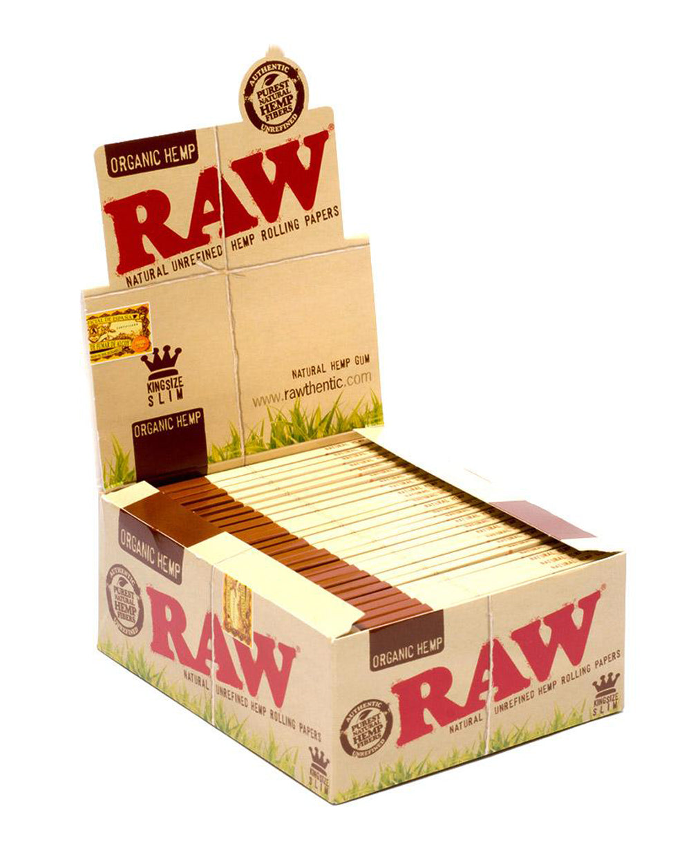 RAW | 'Retail Display' King Size Slim Rolling Papers | 110mm - Organic Hemp - 50 Count - 1