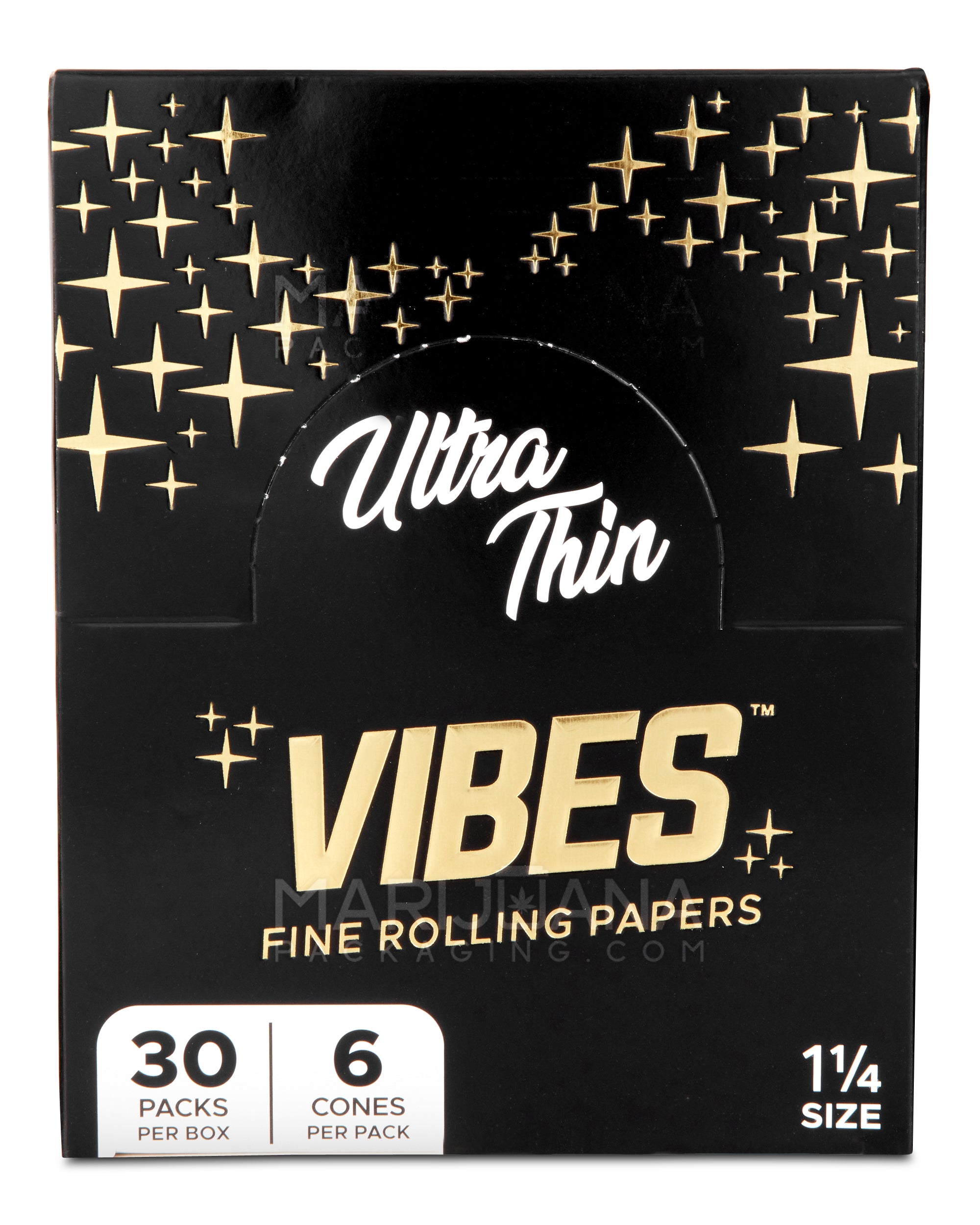 VIBES | 'Retail Display' Ultra Thin Pre-Rolled Cones | 84mm - Unbleached Paper - 30 Count - 4