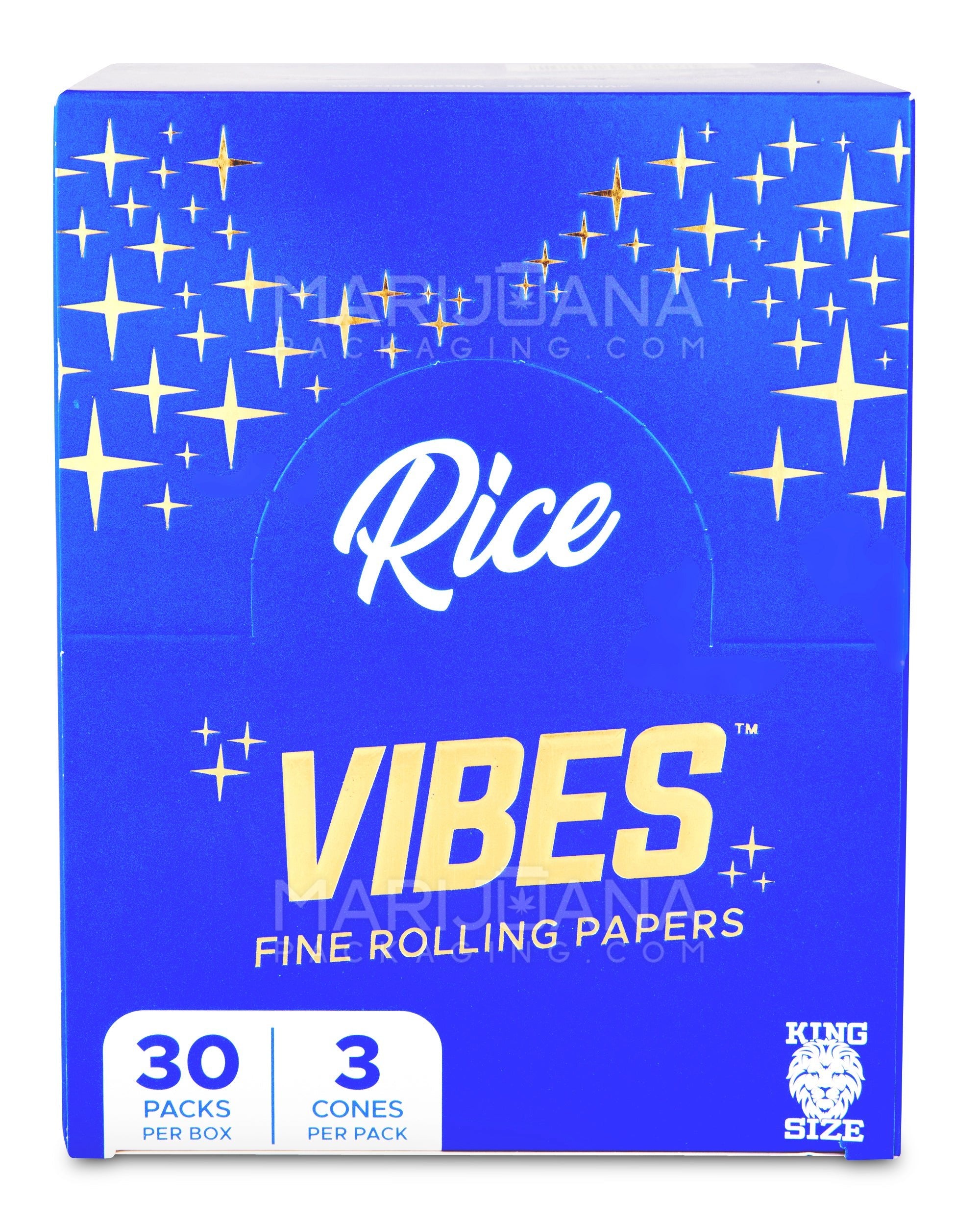 VIBES | 'Retail Display' King Size Rice Pre-Rolled Cones | 109mm - Rice Paper - 30 Count - 4