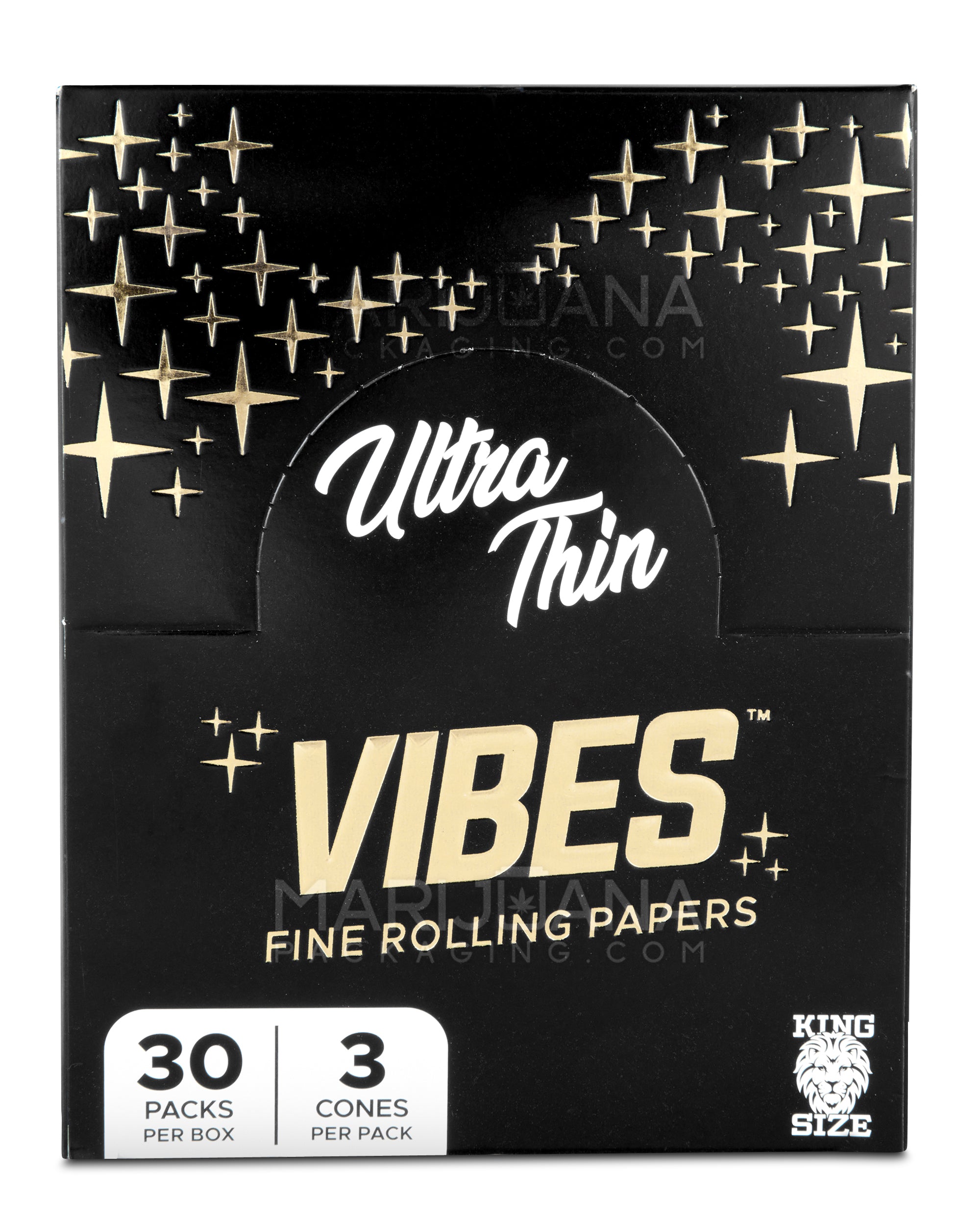 VIBES | 'Retail Display' Ultra Thin King Size Pre-Rolled Cones | 109mm - Unbleached Paper - 30 Count - 4