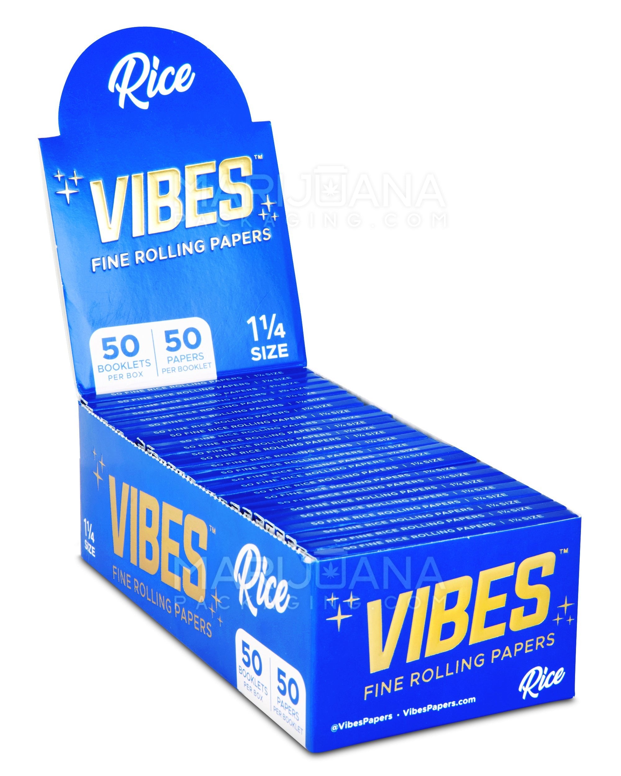 VIBES | 'Retail Display' 1 1/4 Size Size Rolling Papers | 84mm - White Paper - 50 Count - 1