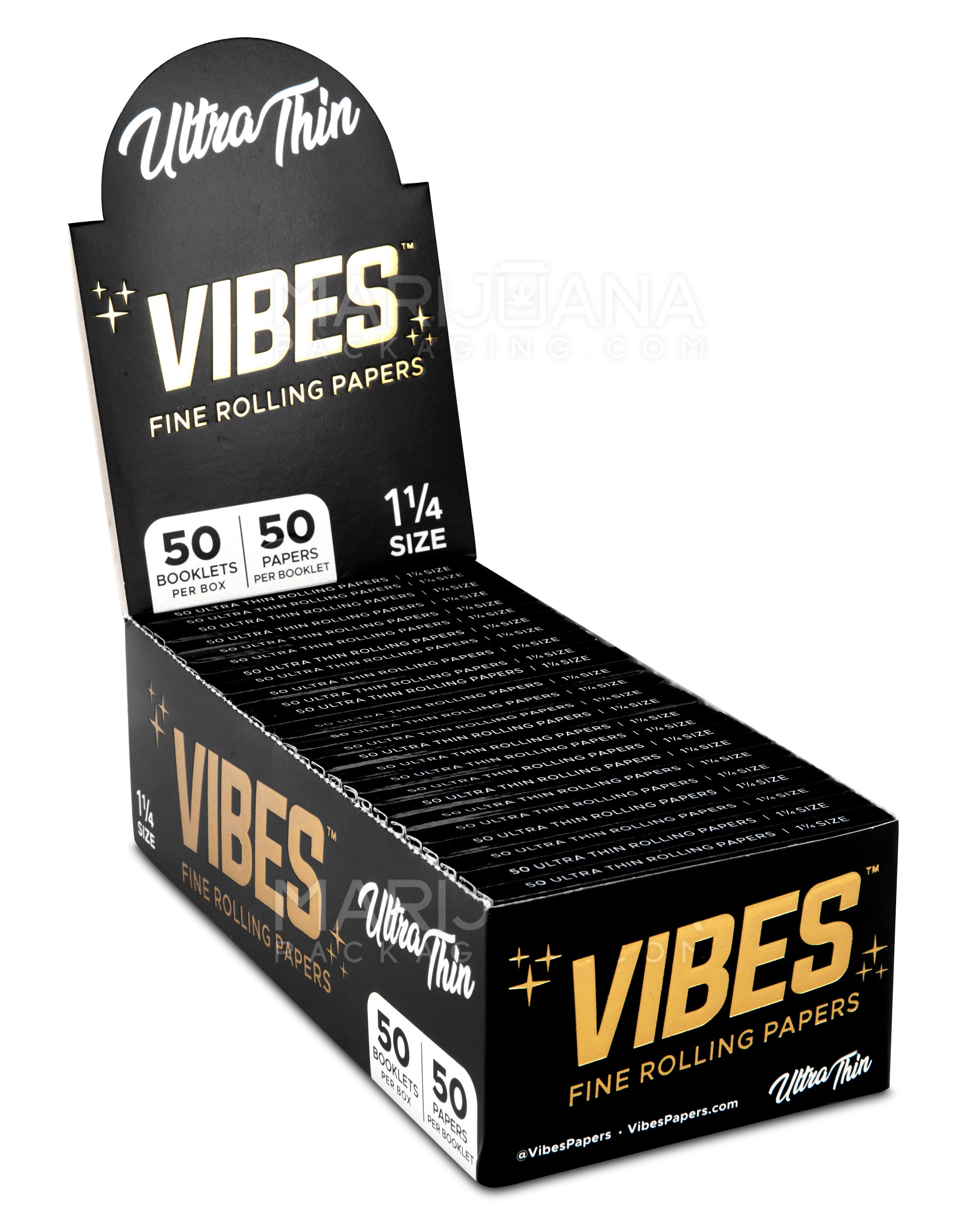 VIBES | 'Retail Display' Ultra Thin Rolling Papers | 84mm - Unbleached Paper - 50 Count - 1