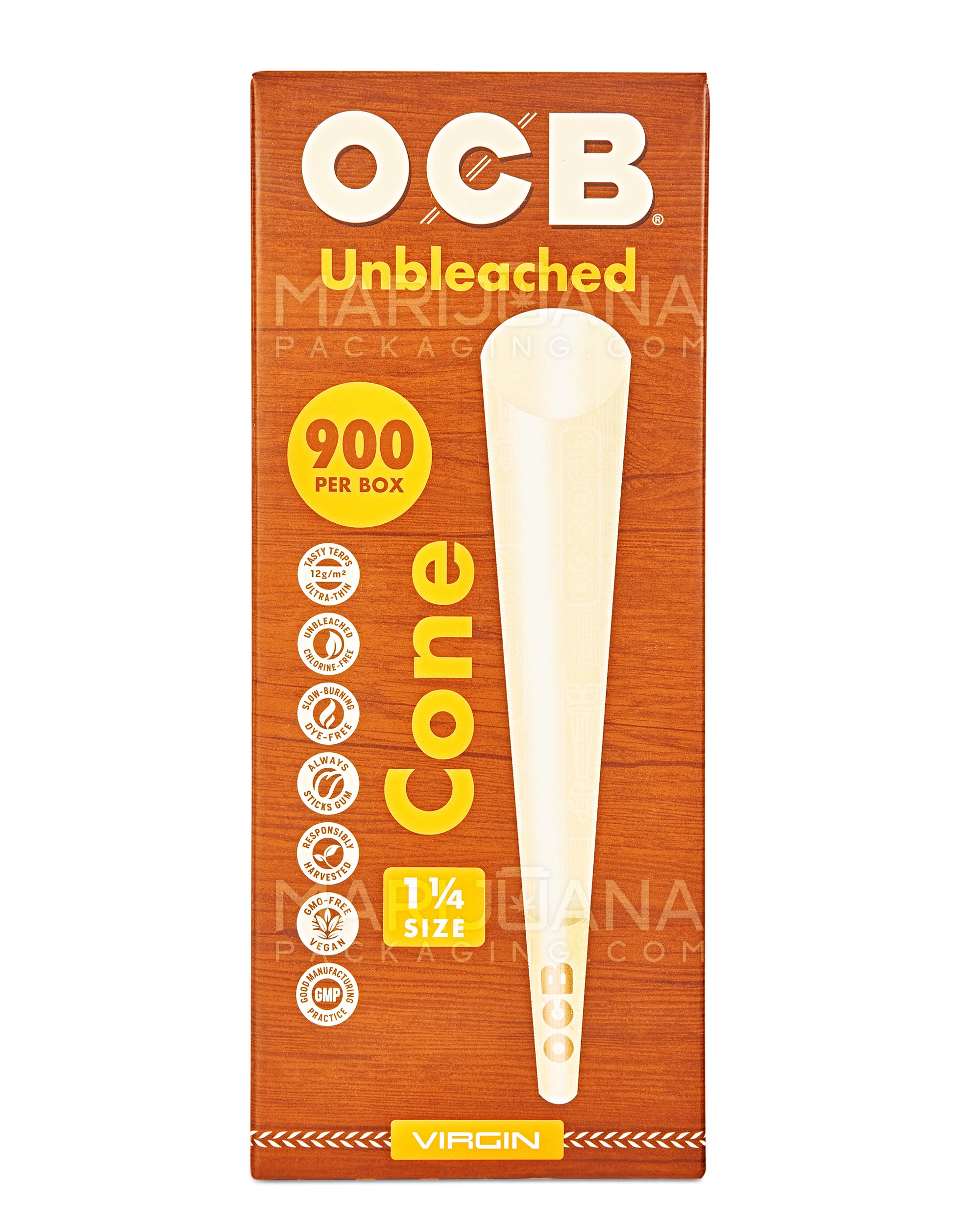 OCB | 1 1/4 Size Virgin Pre-Rolled Cones | 84mm - Unbleached Paper - 900 Count - 4