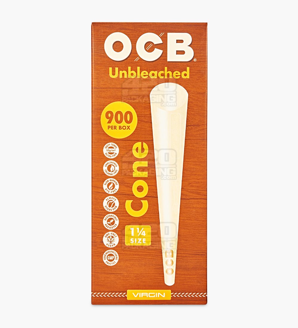 84mm OCB Virgin 1 1/4 Size Cones - 26mm Filter (0.6 Grams) 900/Box - 4