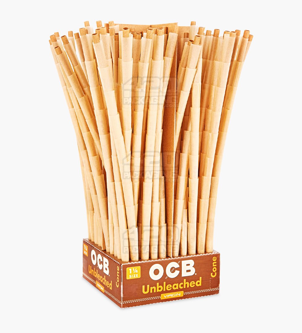84mm OCB Virgin 1 1/4 Size Cones - 26mm Filter (0.6 Grams) 900/Box - 2