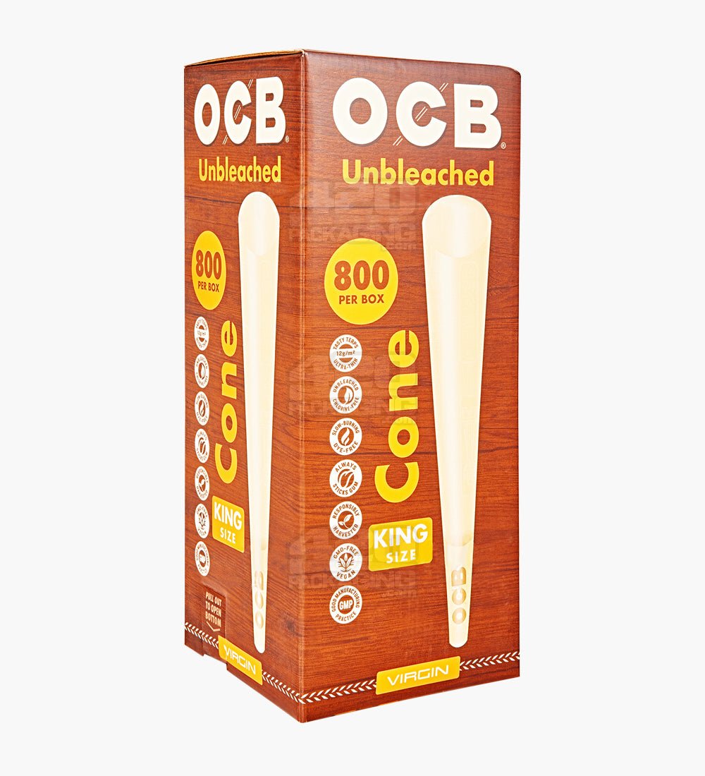 109mm OCB Virgin King Size Cones - 26mm Filter (1.3 Grams) 800/Box - 1