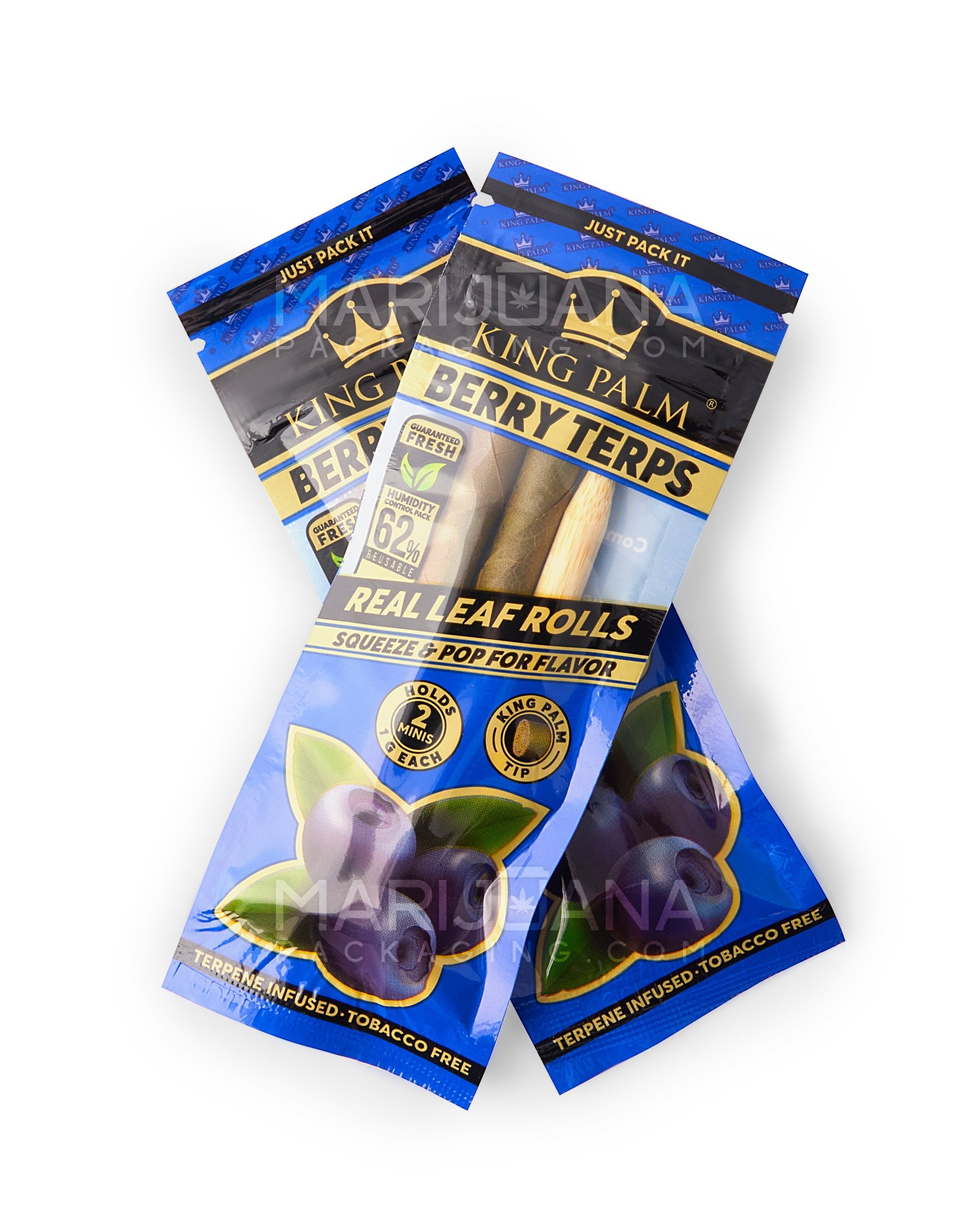 KING PALM | 'Retail Display' Natural Leaf Mini Rolls Blunt Wraps | 85mm - Berry Terps - 20 Count - 4