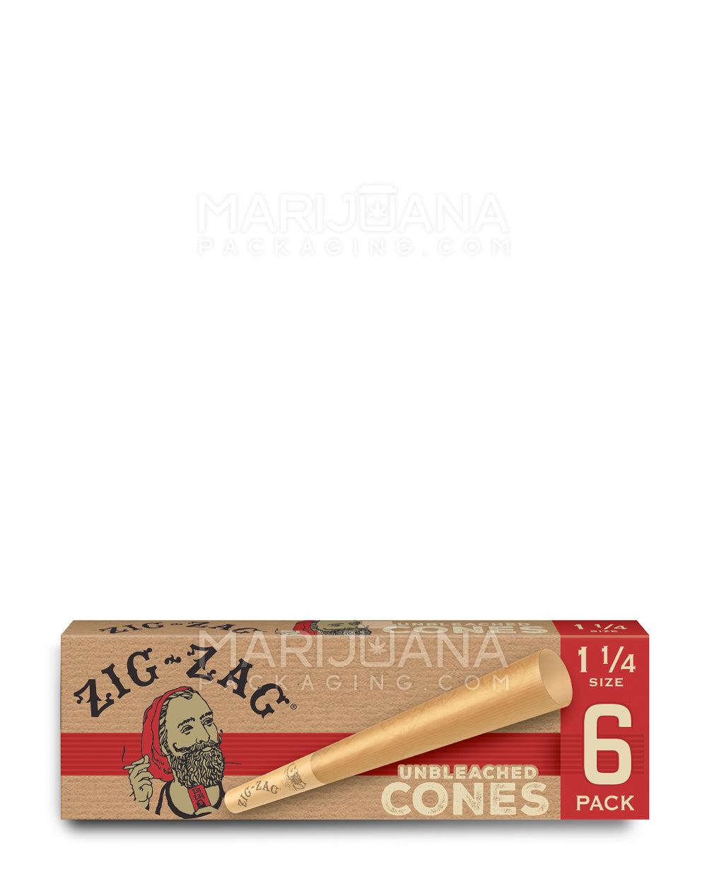 ZIG ZAG | 'Retail Display' 1 1/4 Pre-Rolled Cones Promo Pack | 84mm - Unbleached Paper - 36 Count - 3