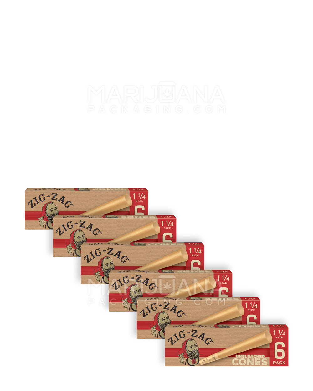 ZIG ZAG | 'Retail Display' 1 1/4 Pre-Rolled Cones Promo Pack | 84mm - Unbleached Paper - 36 Count - 2