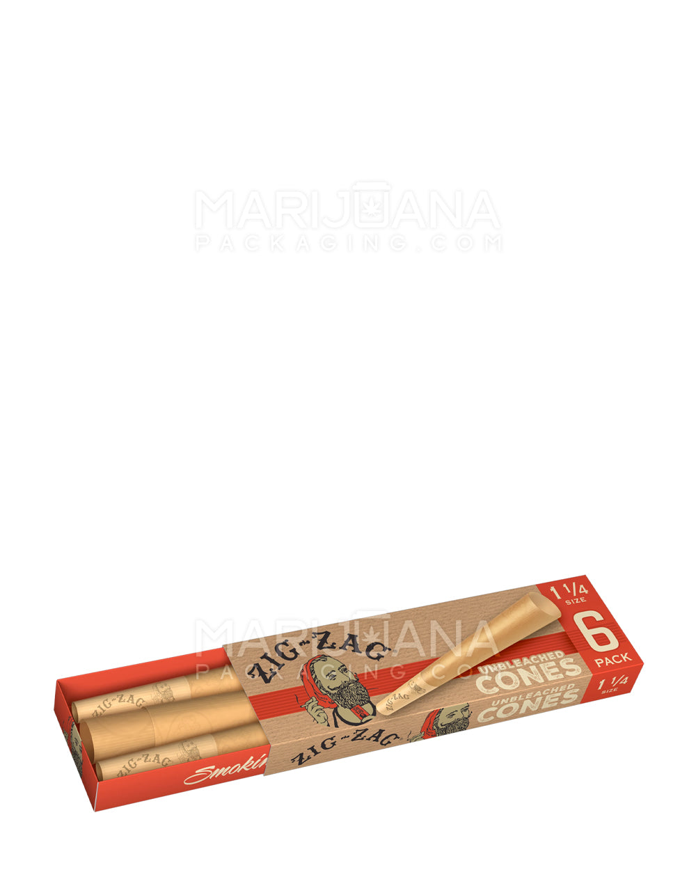 ZIG ZAG | 'Retail Display' 1 1/4 Pre-Rolled Cones Promo Pack | 84mm - Unbleached Paper - 36 Count - 4