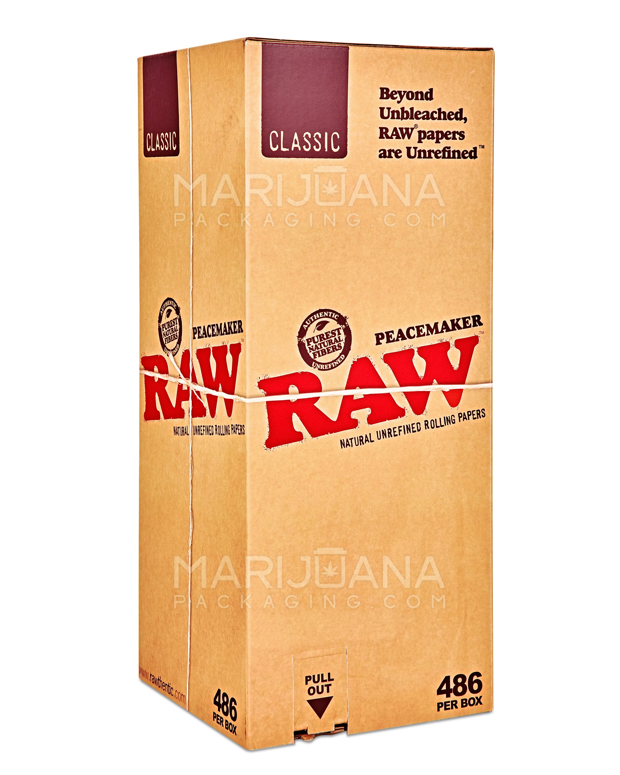 RAW | Peacemaker Pre-Rolled Cones | 140mm - Unbleached Paper - 486 Count - 1