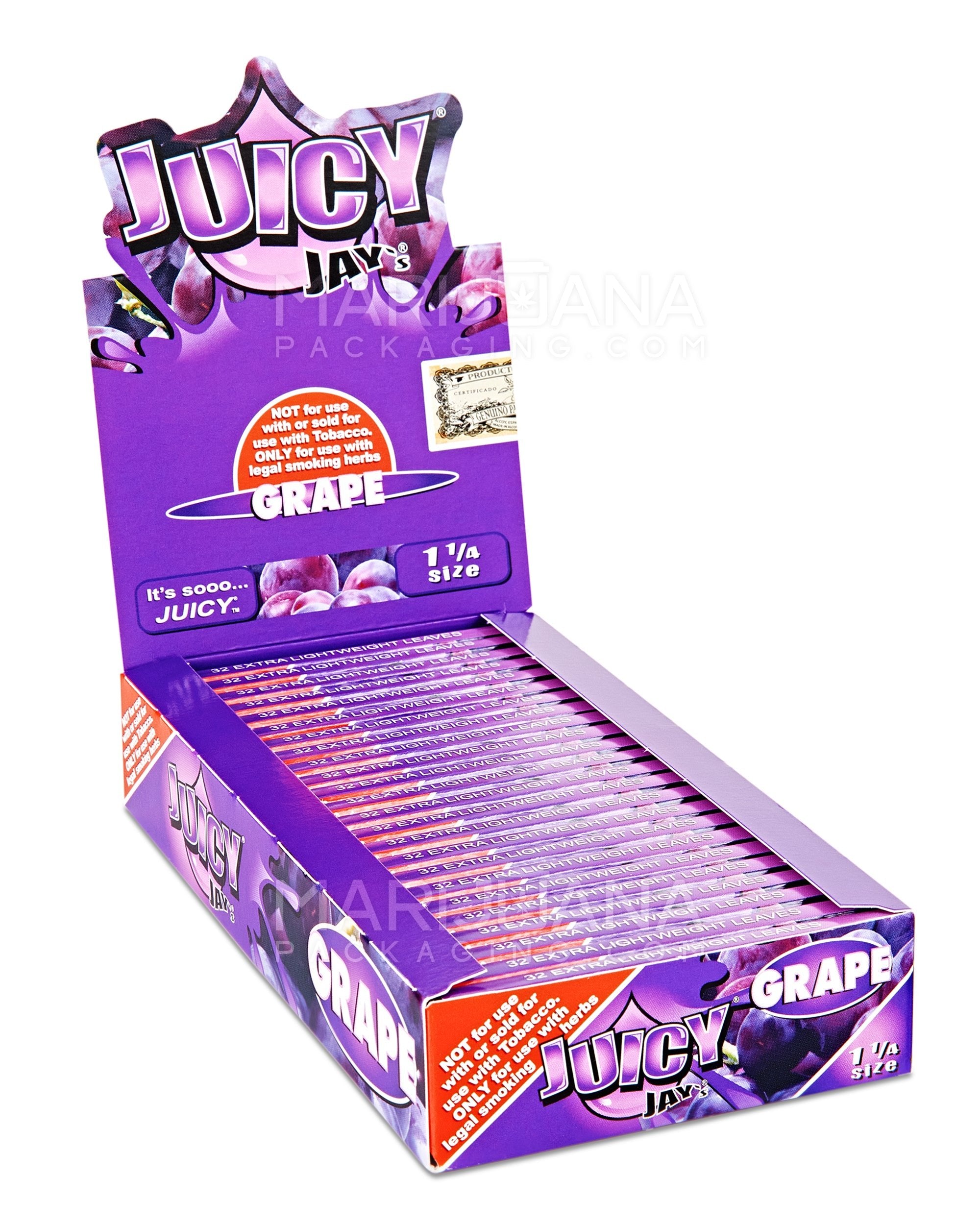 JUICY JAY'S | 'Retail Display' 1 1/4 Size Hemp Rolling Papers | 76mm - Grape - 24 Count - 1