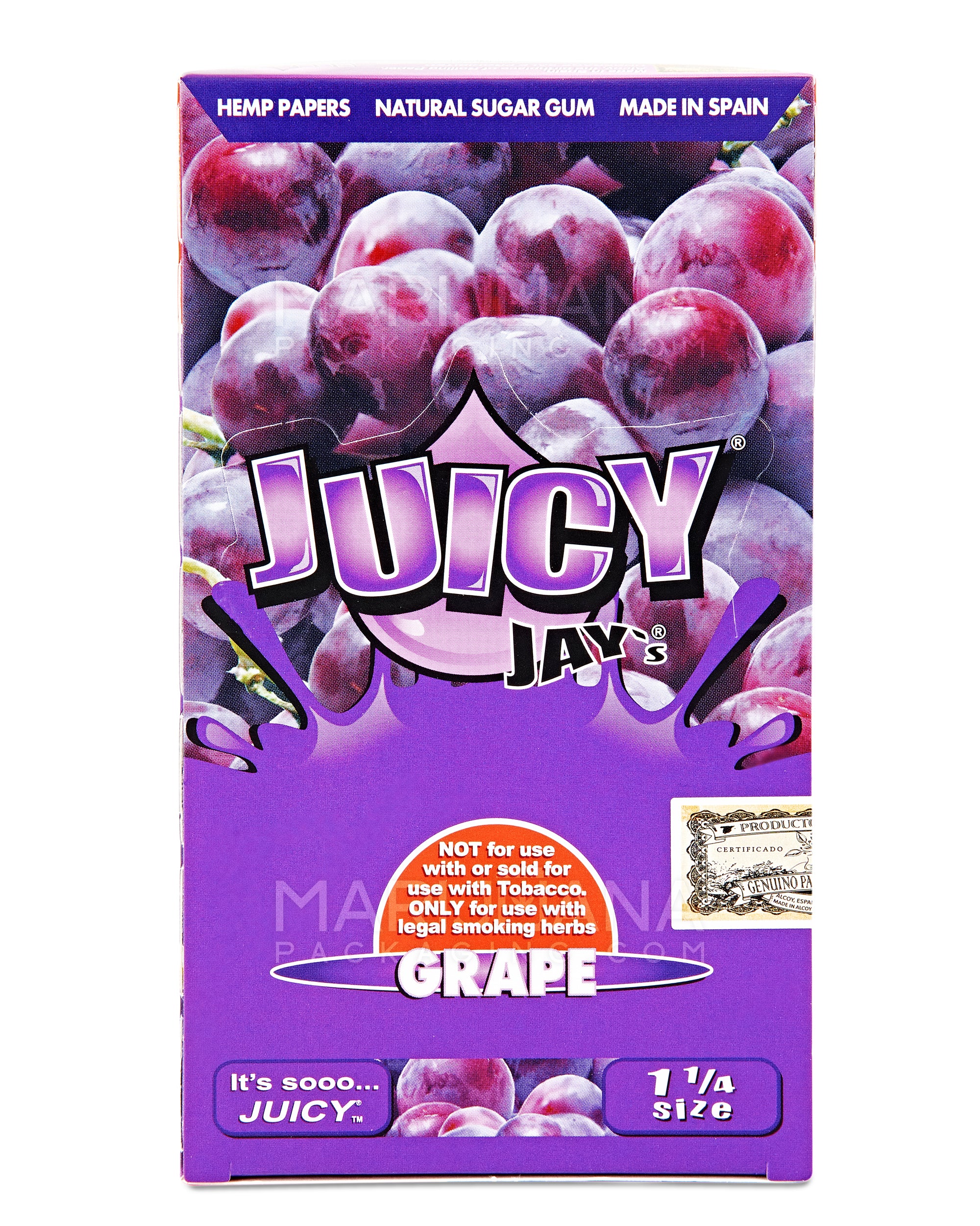 JUICY JAY'S | 'Retail Display' 1 1/4 Size Hemp Rolling Papers | 76mm - Grape - 24 Count - 4