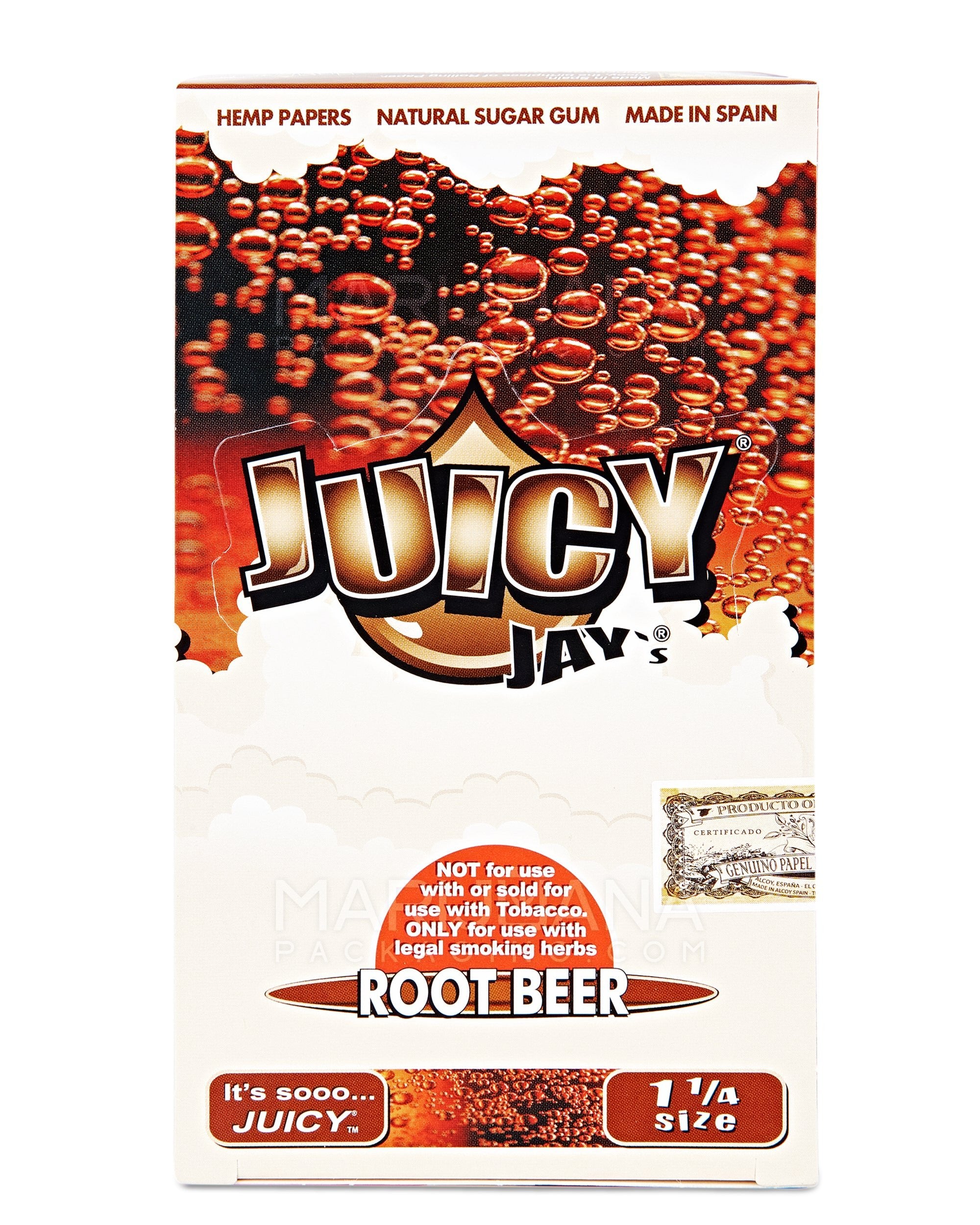 JUICY JAY'S | 'Retail Display' 1 1/4 Size Hemp Rolling Papers | 76mm - Root Beer - 24 Count - 4