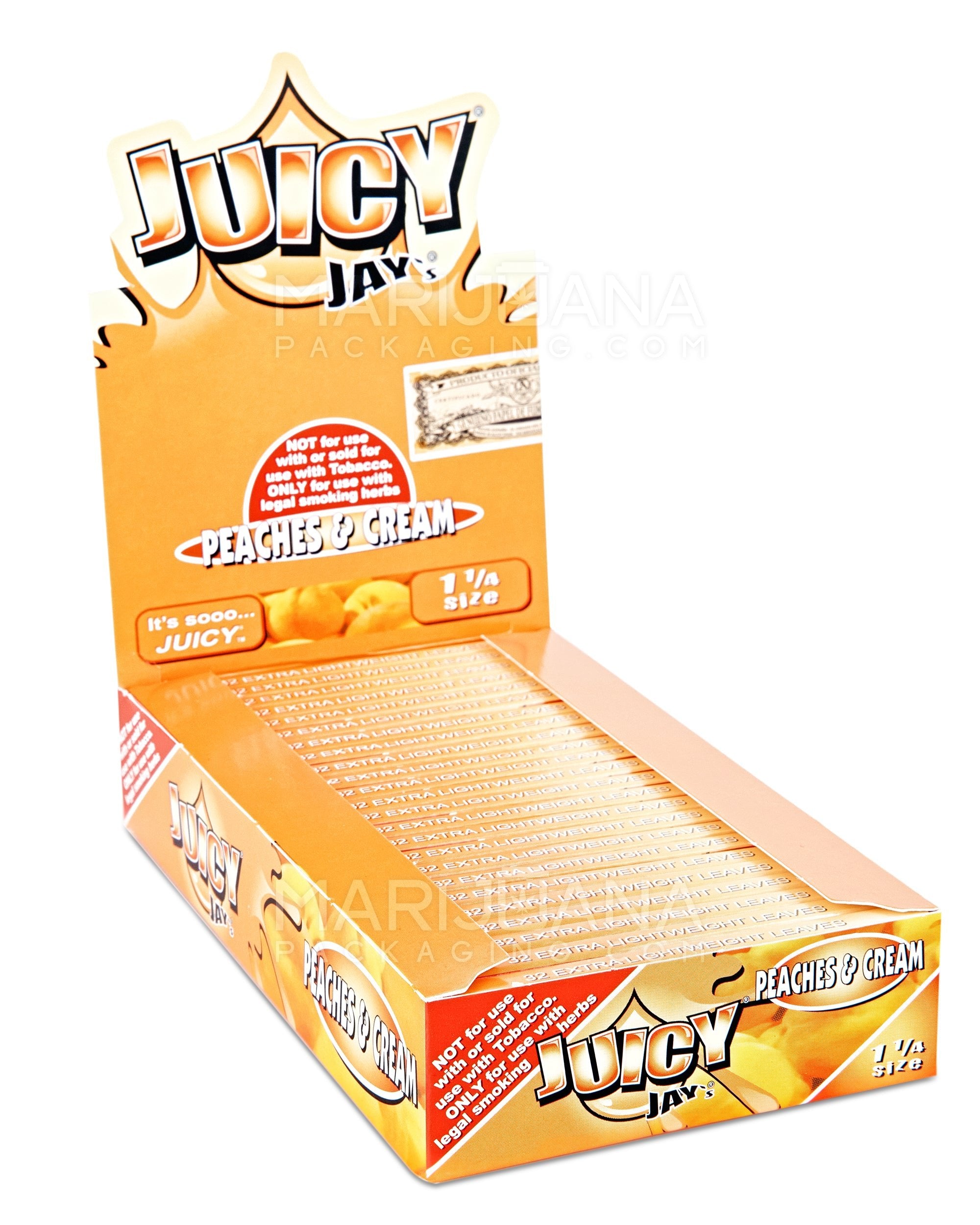 JUICY JAY'S | 'Retail Display' 1 1/4 Size Hemp Rolling Papers | 76mm - Peaches & Cream - 24 Count - 1