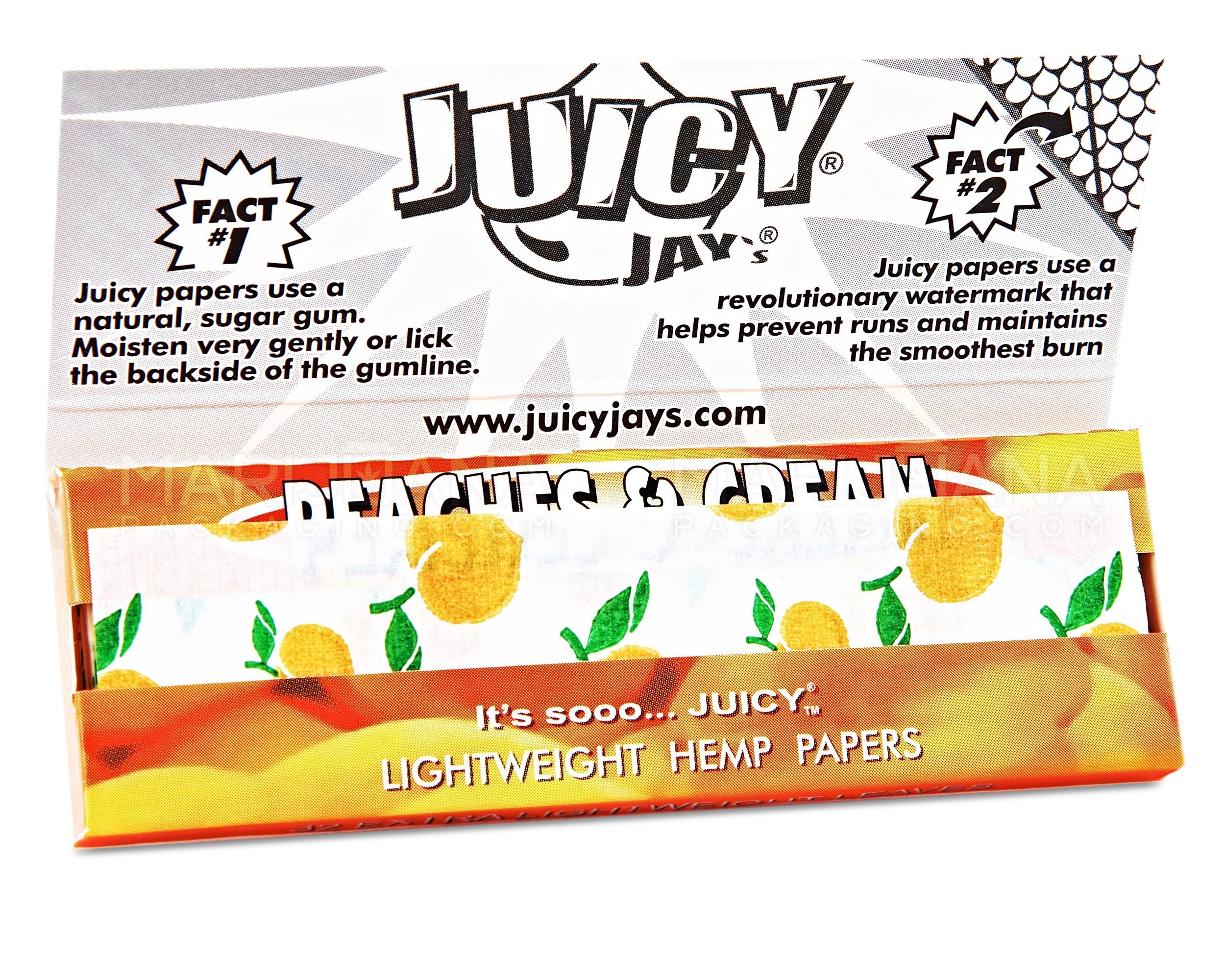 JUICY JAY'S | 'Retail Display' 1 1/4 Size Hemp Rolling Papers | 76mm - Peaches & Cream - 24 Count - 3