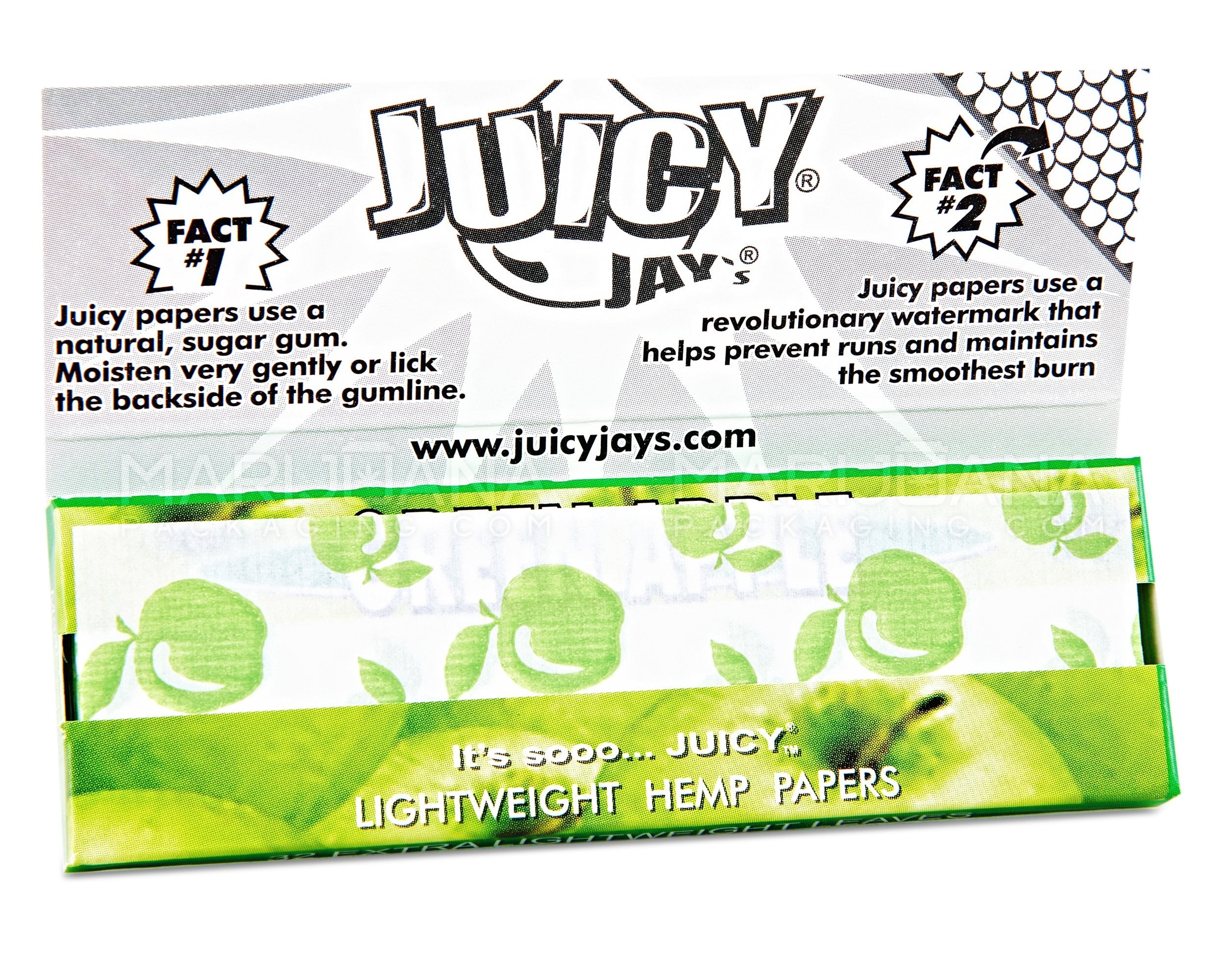 JUICY JAY'S | 'Retail Display' 1 1/4 Size Hemp Rolling Papers | 76mm - Green Apple - 24 Count - 3