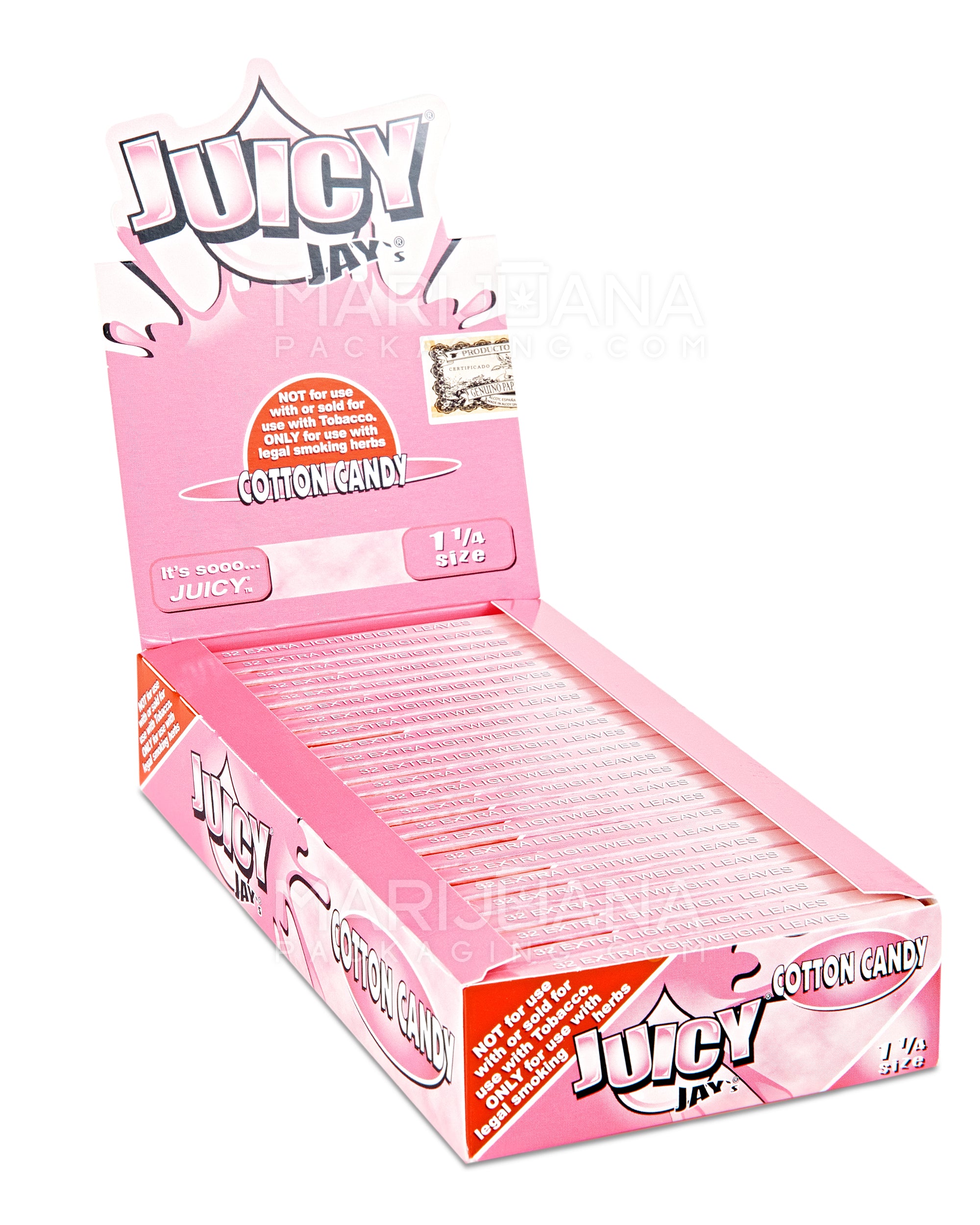 JUICY JAY'S | 'Retail Display' 1 1/4 Size Hemp Rolling Papers | 76mm - Cotton Candy - 24 Count - 1
