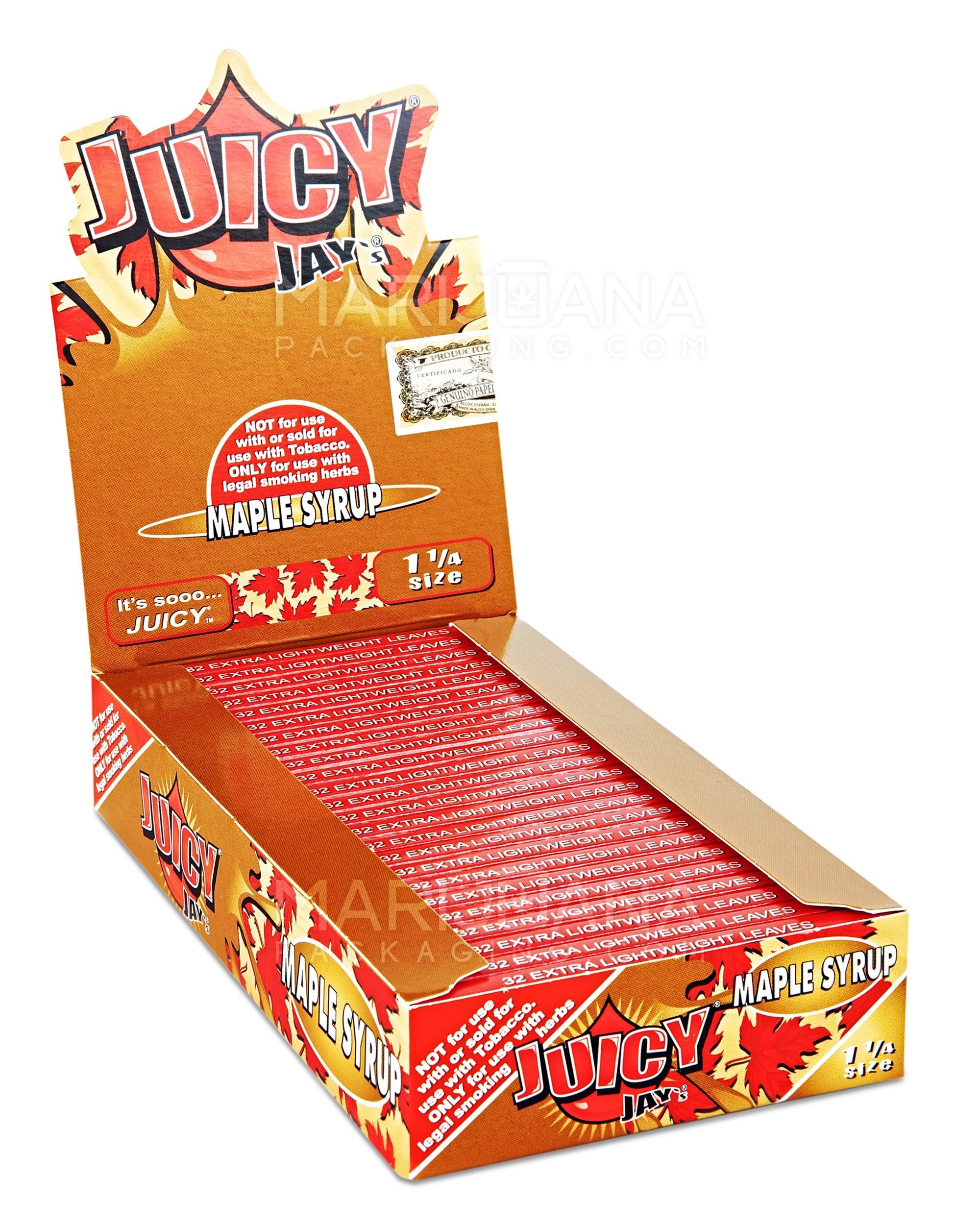 JUICY JAY'S | 'Retail Display' 1 1/4 Size Hemp Rolling Papers | 76mm - Maple Syrup - 24 Count - 1