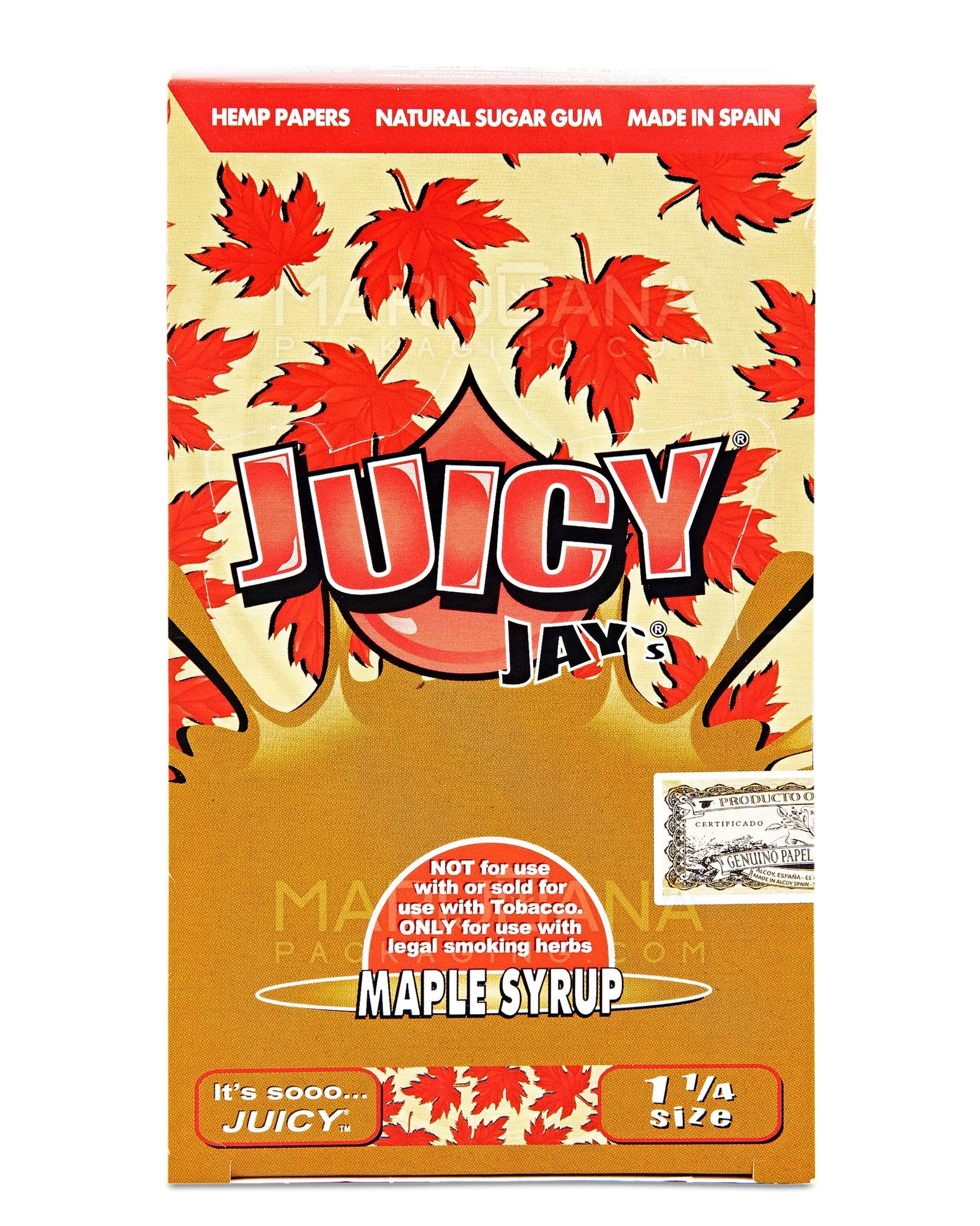 JUICY JAY'S | 'Retail Display' 1 1/4 Size Hemp Rolling Papers | 76mm - Maple Syrup - 24 Count - 4