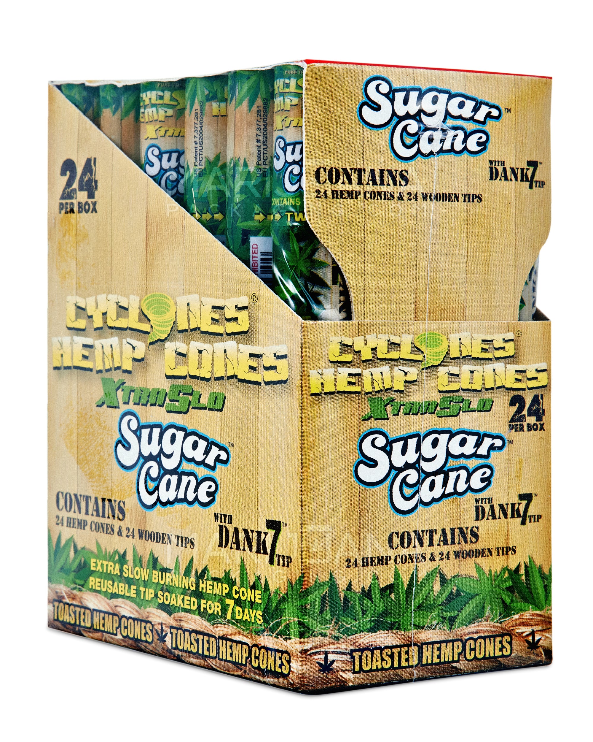 CYCLONES | 'Retail Display' Xtra Slow Burn Hemp Cones | 109mm - Sugar Cane - 24 Count - 5