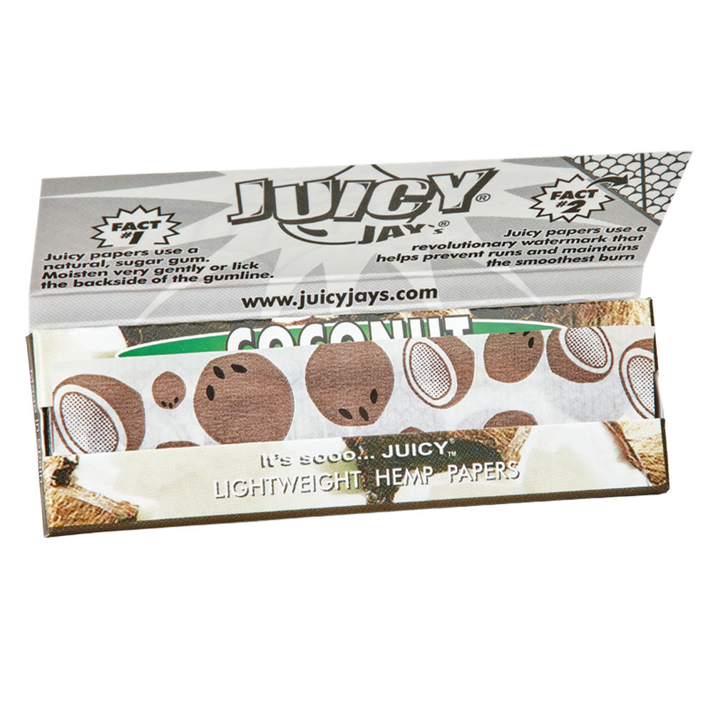 JUICY JAY'S | 'Retail Display' 1 1/4 Size Hemp Rolling Papers | 76mm - Coconut - 24 Count - 3